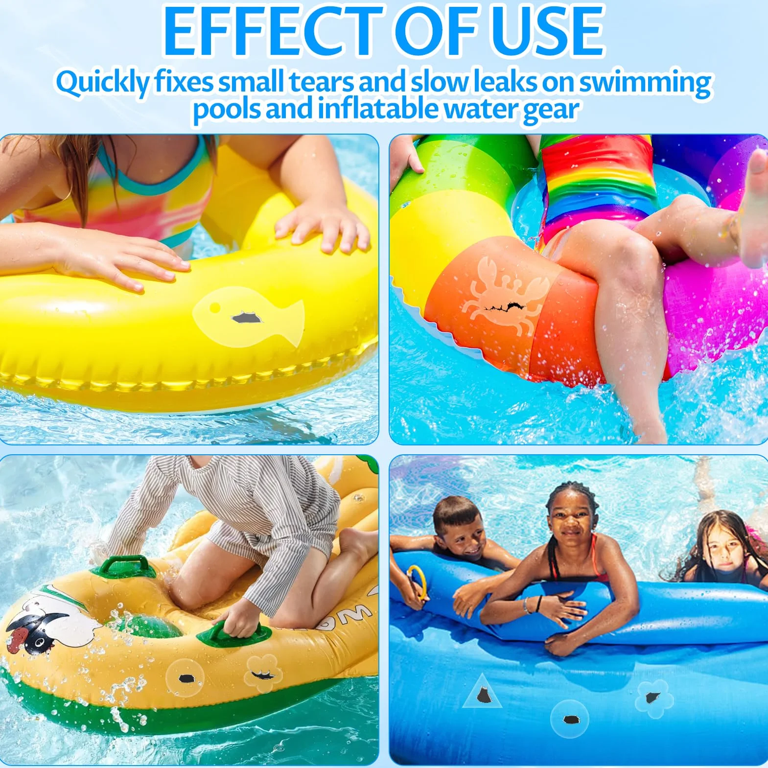 Parche Piscina Kit 24 Piezas Autoadhesivo Impermeable PVC Reparación