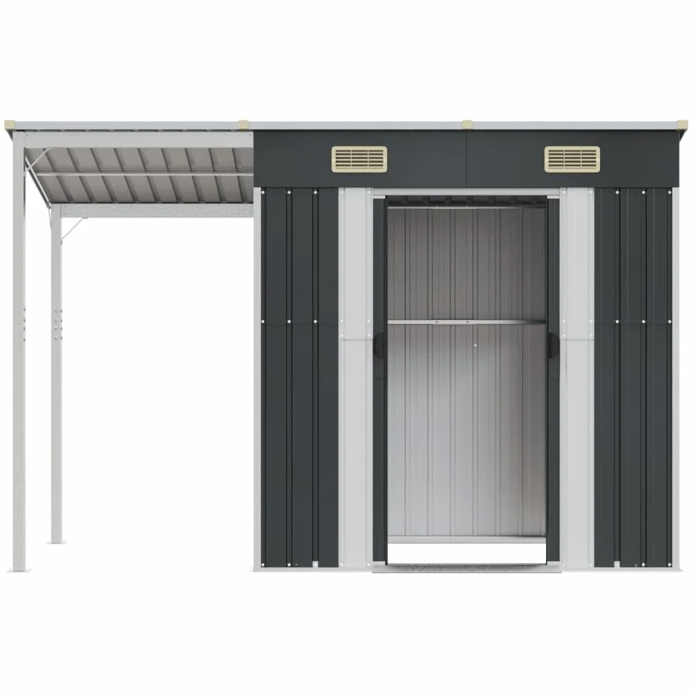 vidaXL Cobertizo jardín Acero Antracita 277x110,5x181 cm