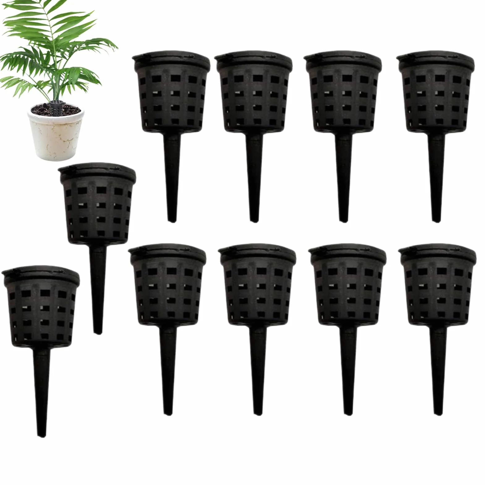 Cestas de fertilizante con tapa 10 unidades portátiles para fertilizantes de larga duración cesta de abono para bonsái jardinería interiores exteriores
