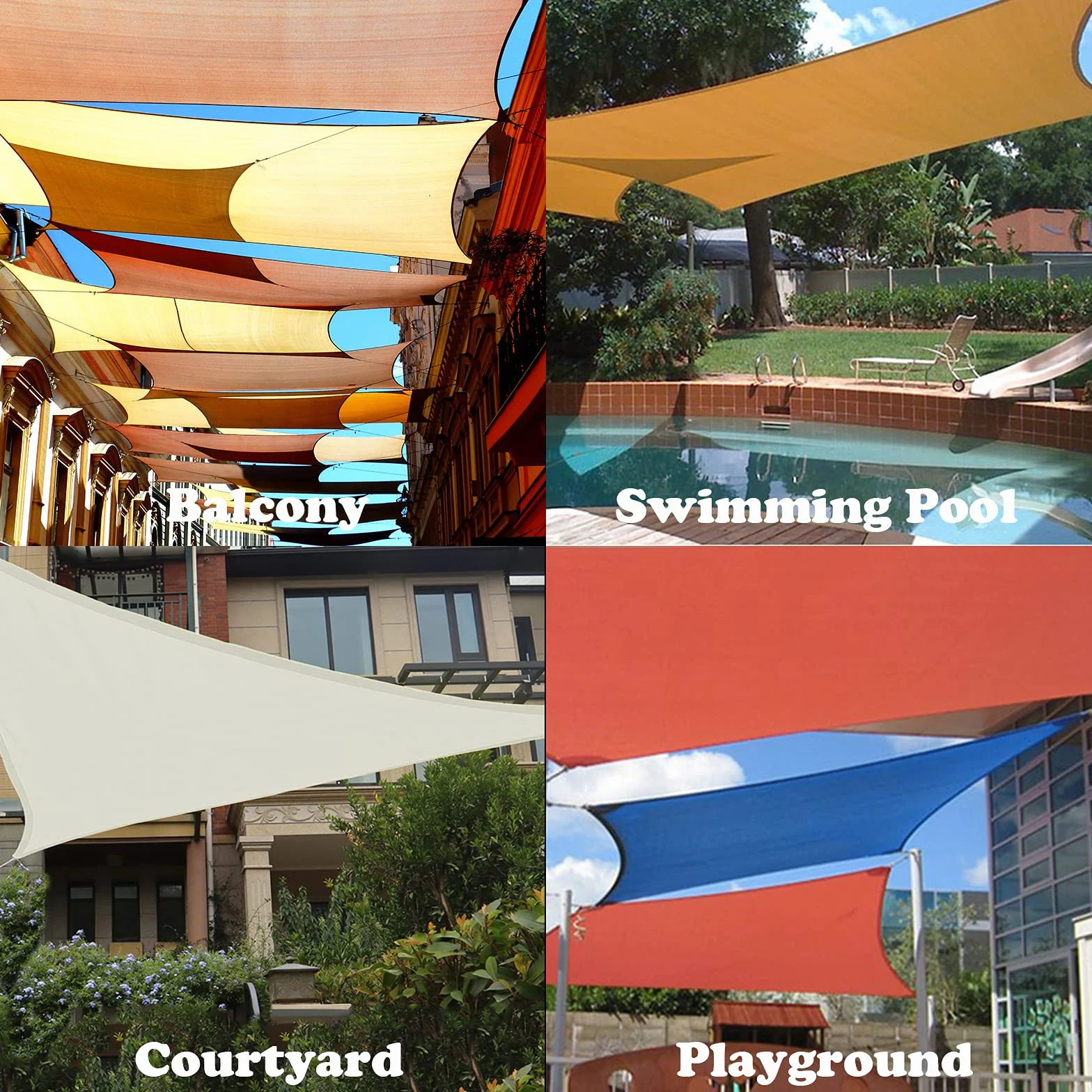 HAIKUS Toldo Vela Rectangular 4x6 m HDPE Transpirable 98% Protección UV para Exterior