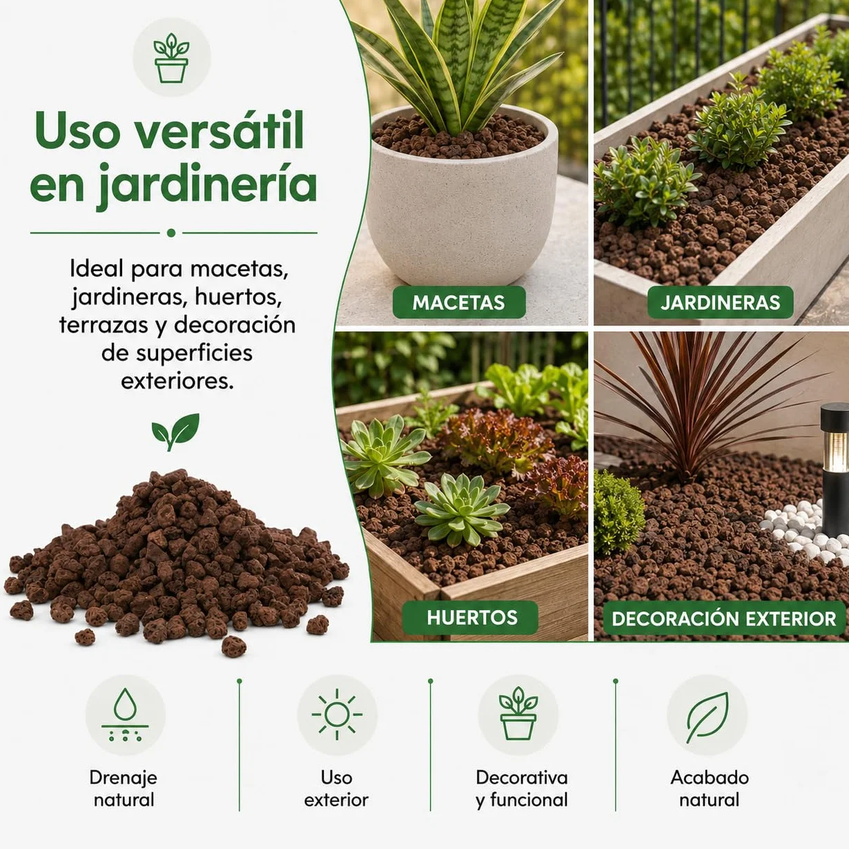 Piedras Volcánicas Naturales 10/25 cm 7 kg 8 L para Jardinería y Decoración