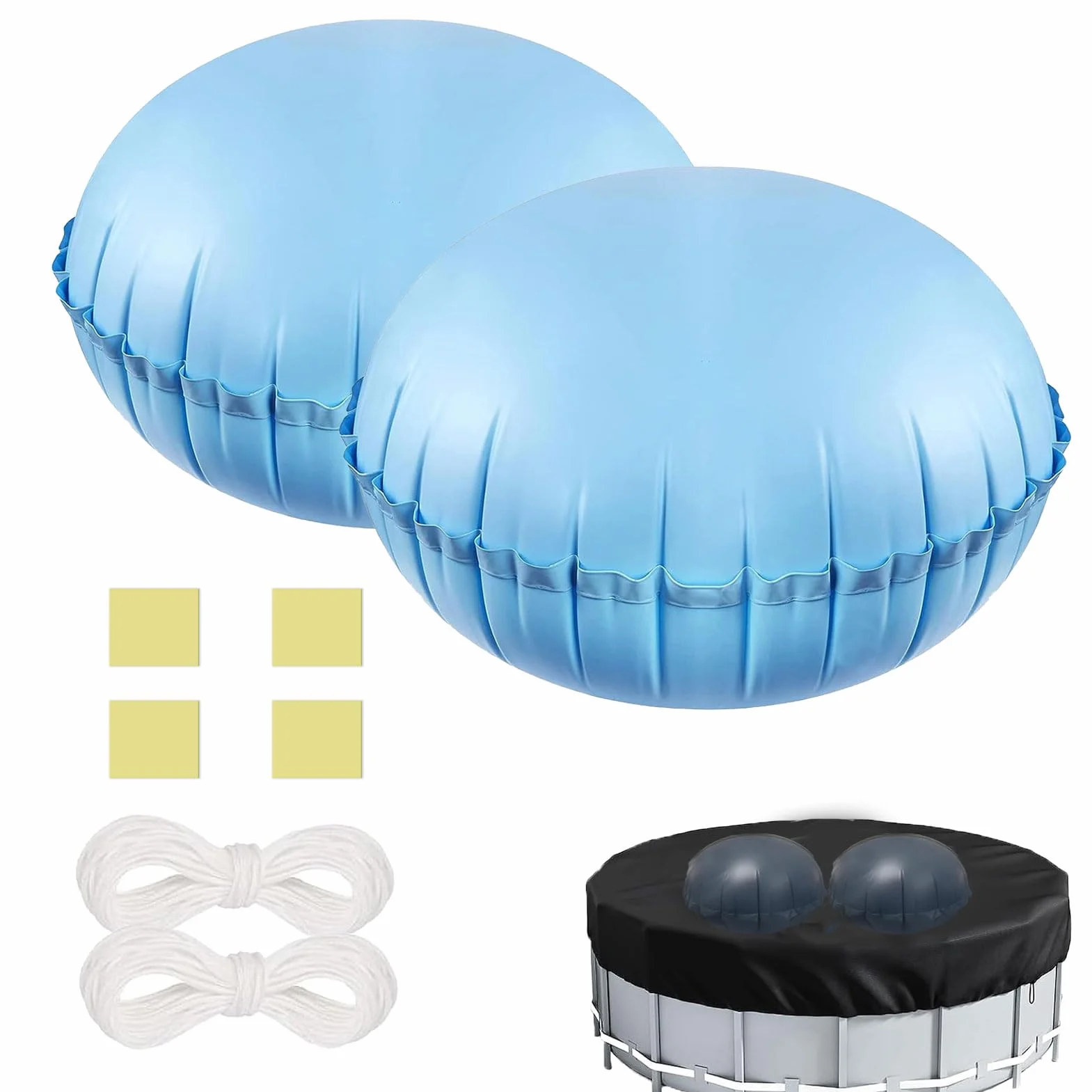 Cojín de piscina para invierno, 2 unidades, 48 x 48 pulgadas, almohada inflable