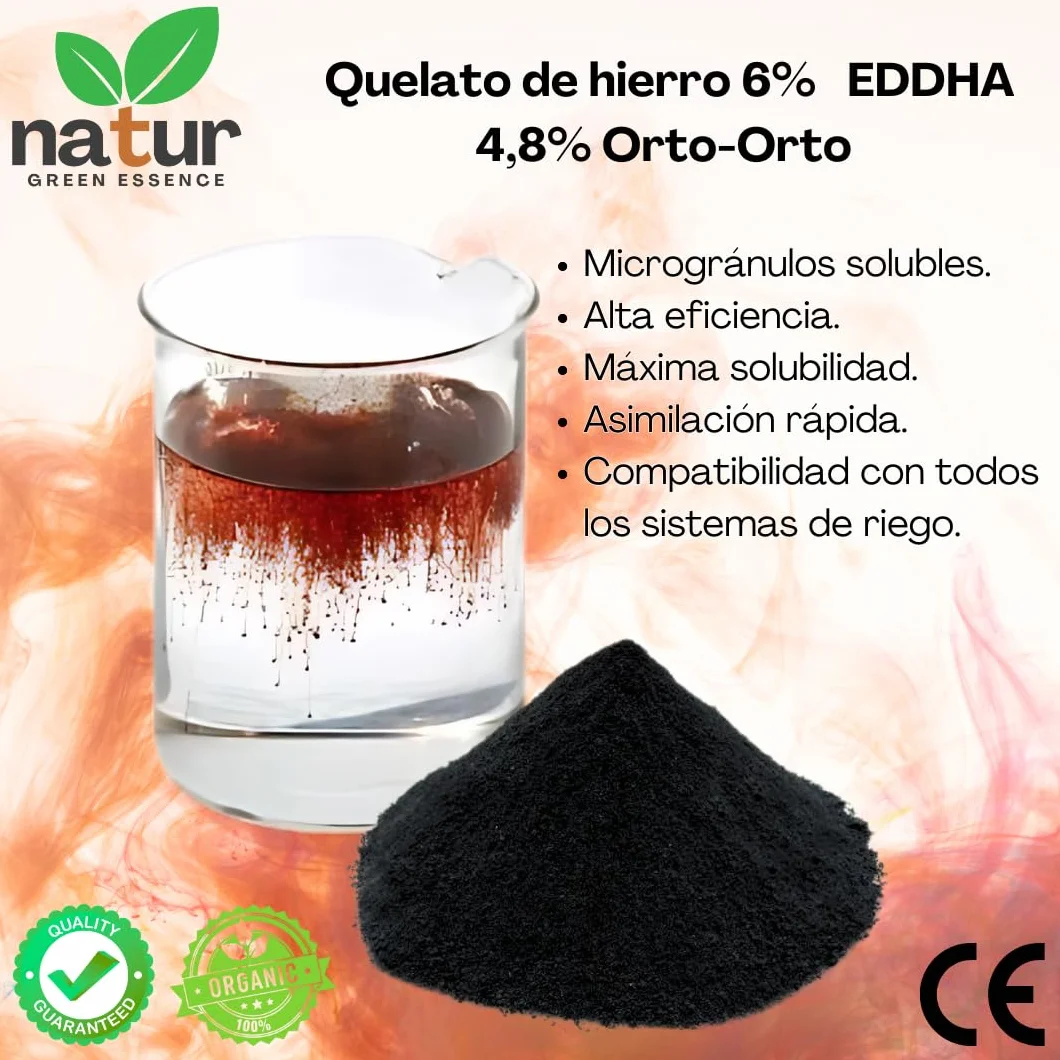 QUELATO DE HIERRO EDDHA 6% Fe Fertilizante ecológico Anticlorosis 100g