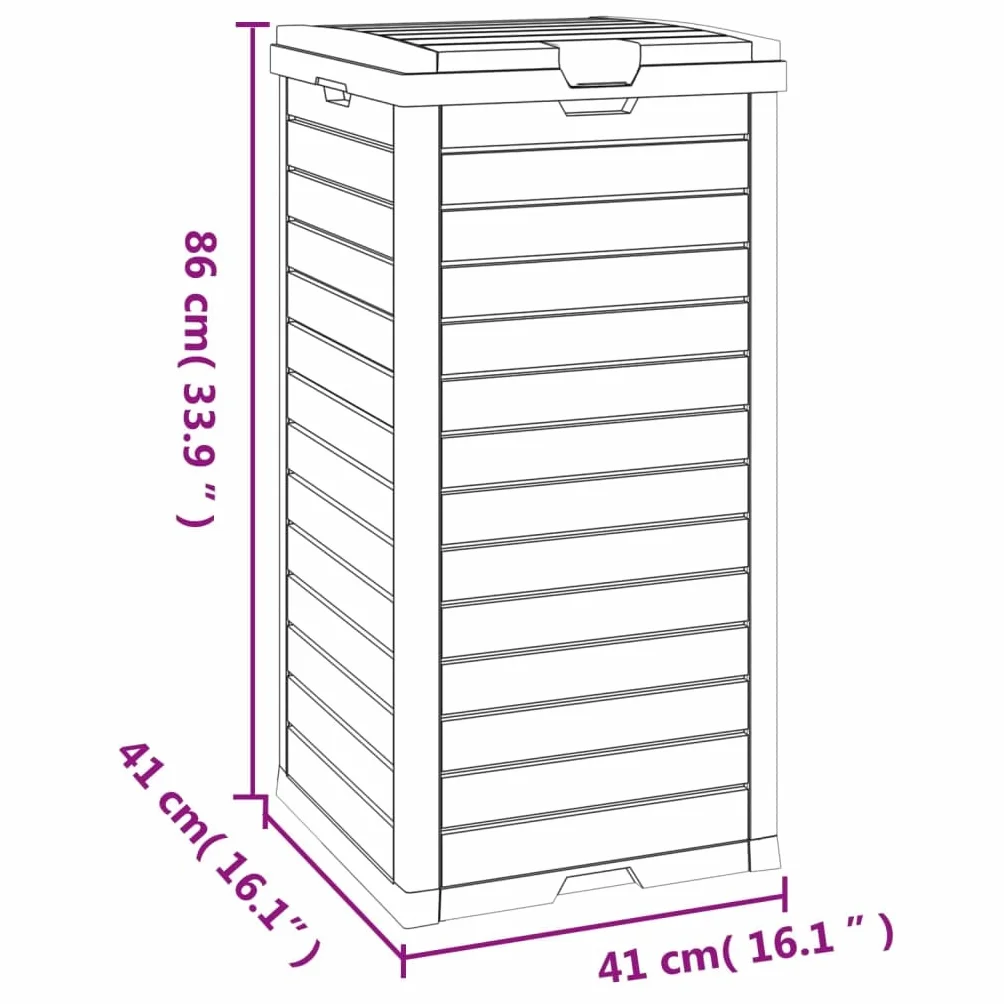 vidaXL Cubo de Basura Exterior Polipropileno marrón Claro 41x41x86 cm