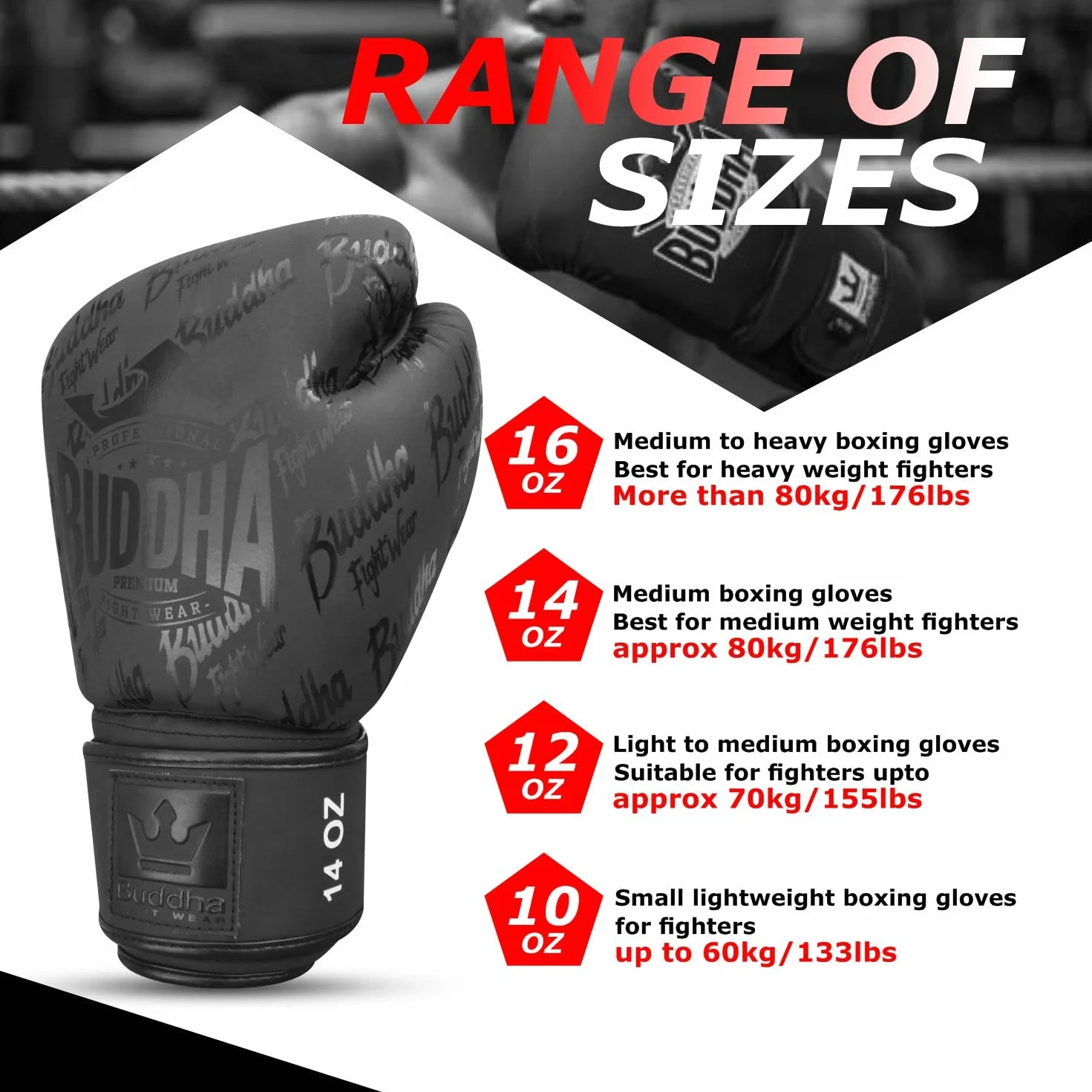 Buddha Fight Wear Guantes de Entrenamiento y Combate
