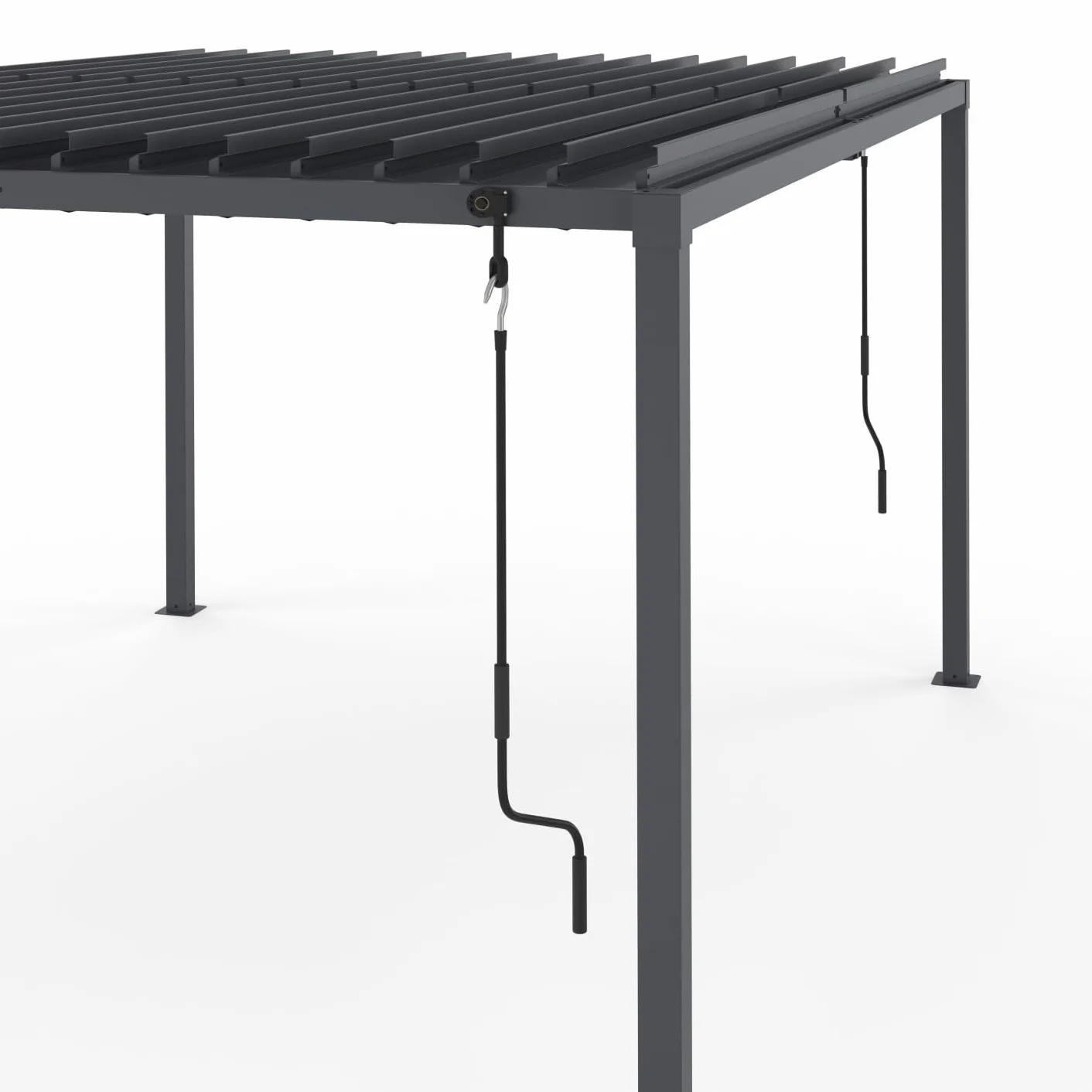 Pergola bioclimática cuchillas orientables 3 x 4 m aluminio gris antracita