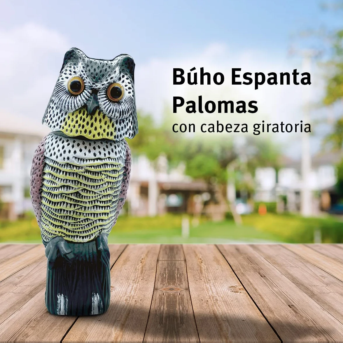 Búho Espantapájaros Biotop Gira la Cabeza con el Viento Marrón