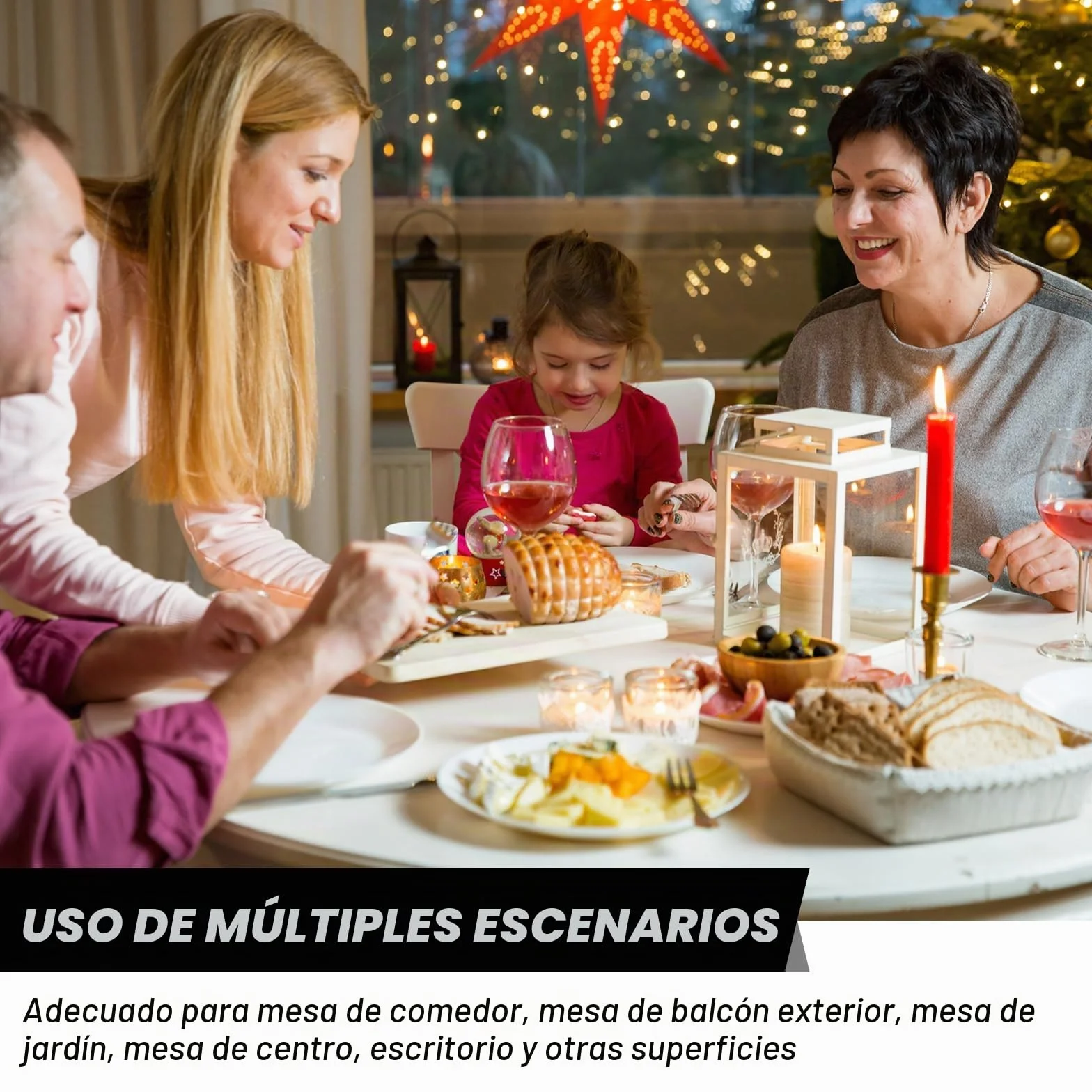 Sporgo Mantel transparente redondo impermeable PVC jardín 120-140 cm