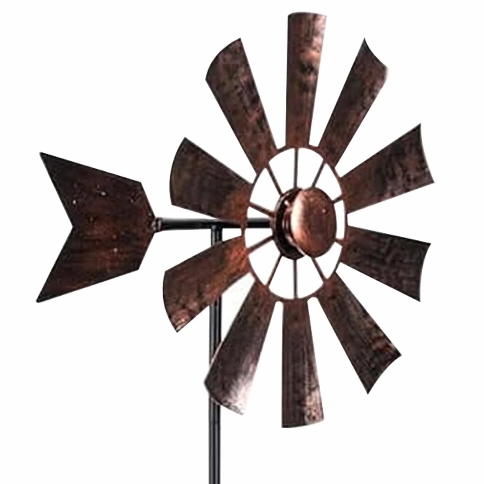 Molino de Viento para Patio, Spinner de Metal 28.7 x 9.5 Pulgadas, Escultura de Jardín Vintage Impermeable