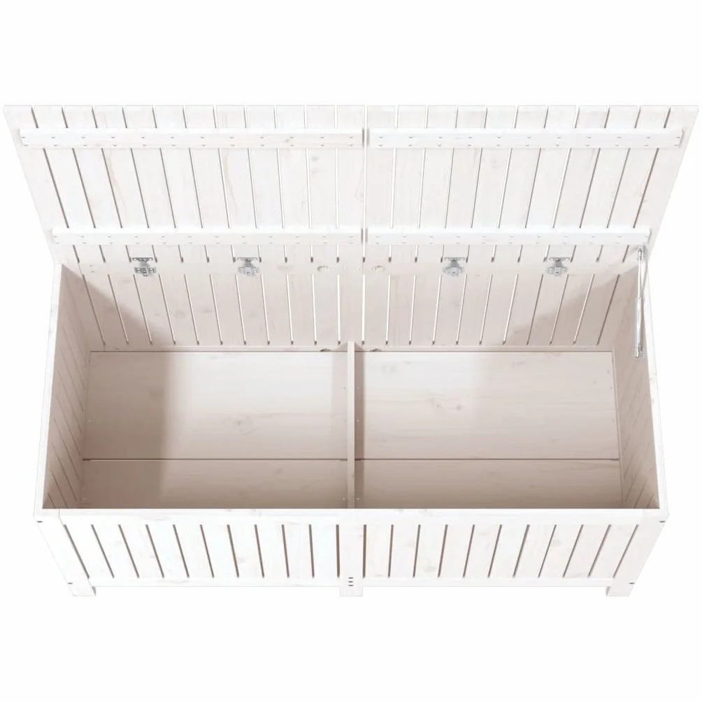 vidaXL Caja de Almacenaje Baúl Herramientas Madera Pino Blanco 147x68x64 cm