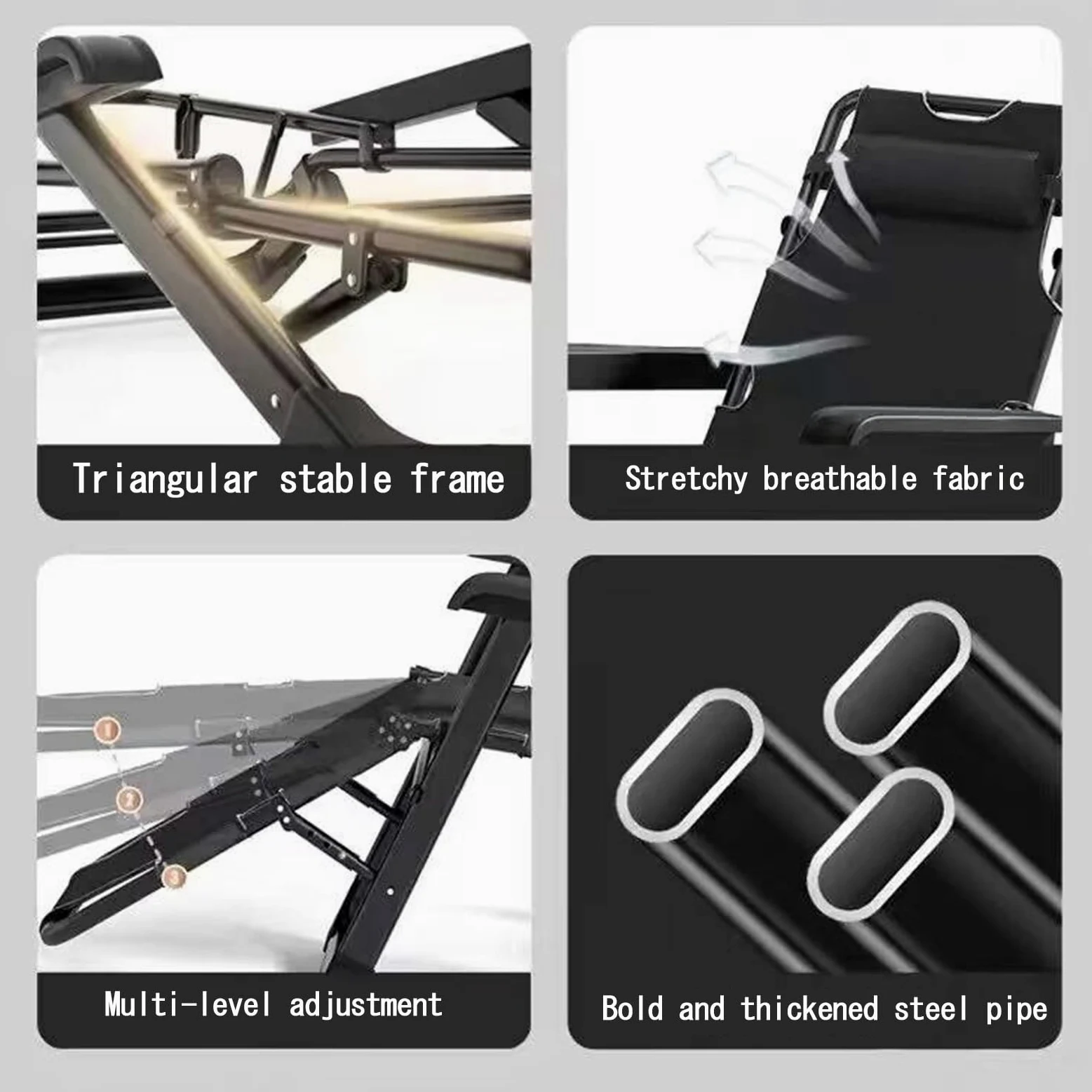 Genérico Sillón reclinable de Gravedad Cero - Tumbona de Playa para Exteriores con Estructura de aleación de Aluminio y Almohadilla de algodón - Ideal para Relajarse en Balcones, Jardines u oficinas
