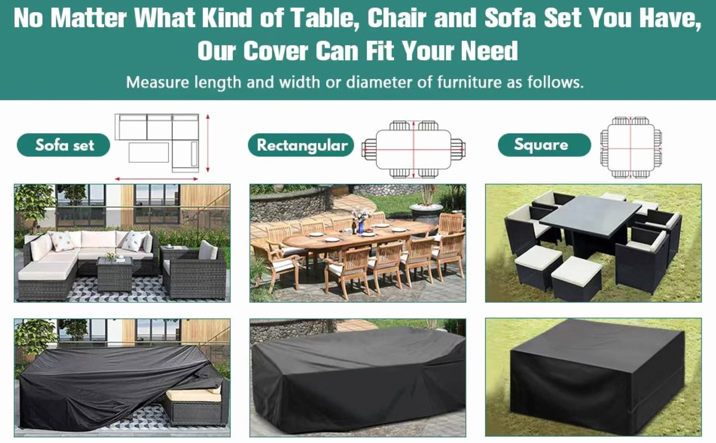 Funda de piel para exteriores, 85 x 50 x 55 cm, impermeable y resistente al viento, protector de mesa de jardín, ideal para juegos de jardín, resistente a los rayos UV, HeavyDu Protect