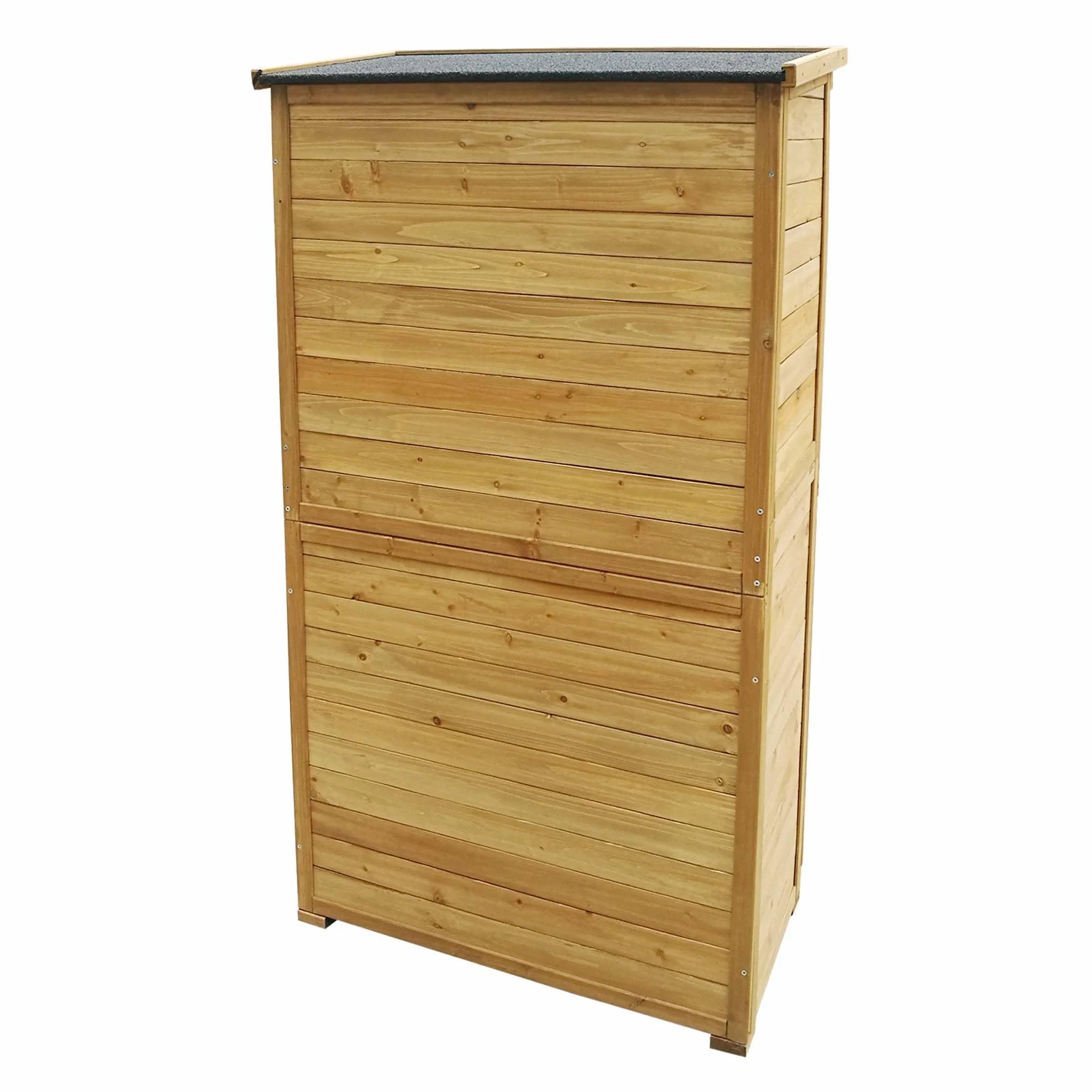 Wiltec Caseta de Madera para jardín 87 x 46,5 x 160 mm Puerta de Lamas con tejado bituminoso