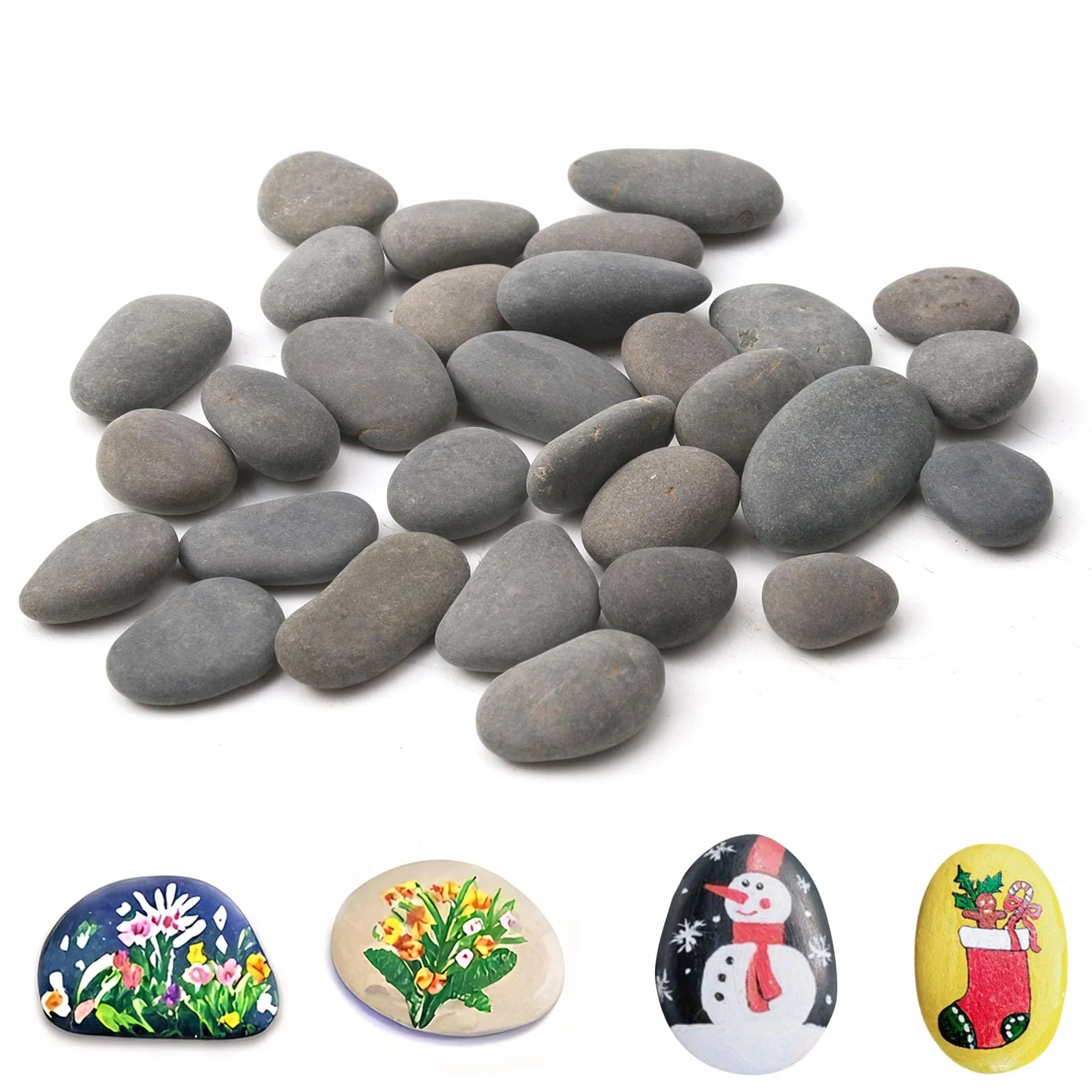 Piedras para pintar planas 1-3 cm, guijarros decoración jardín acuario regalo