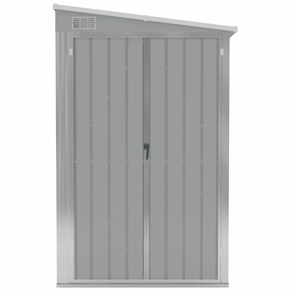 vidaXL Cobertizo Jardín Acero Galvanizado Gris 118x382x178 cm