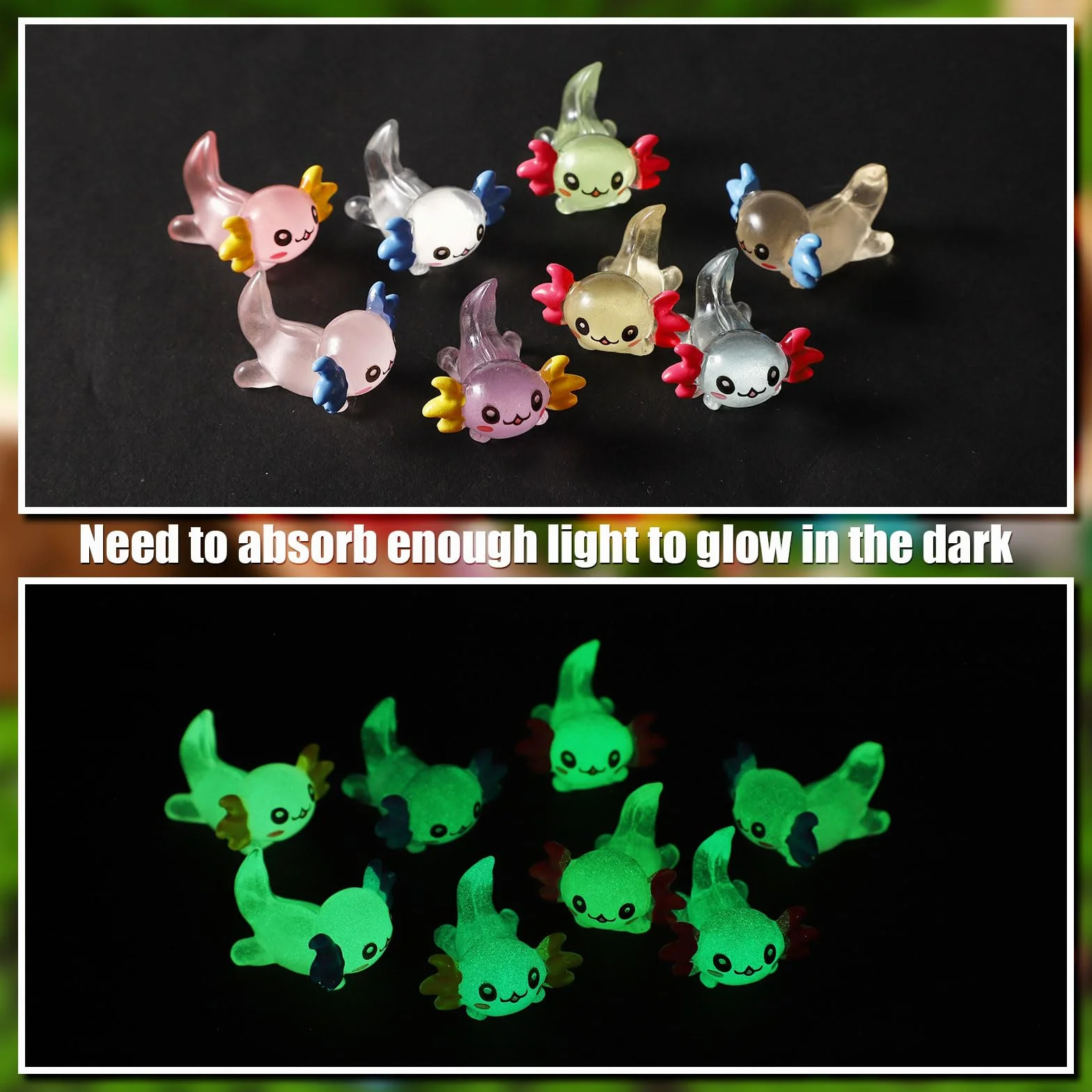 Mini Axolotl Resina Figuras 24pzs 3 Estilos Pequeño Juguete Adorno Amuletos Manualidades Jardín Decoraciones