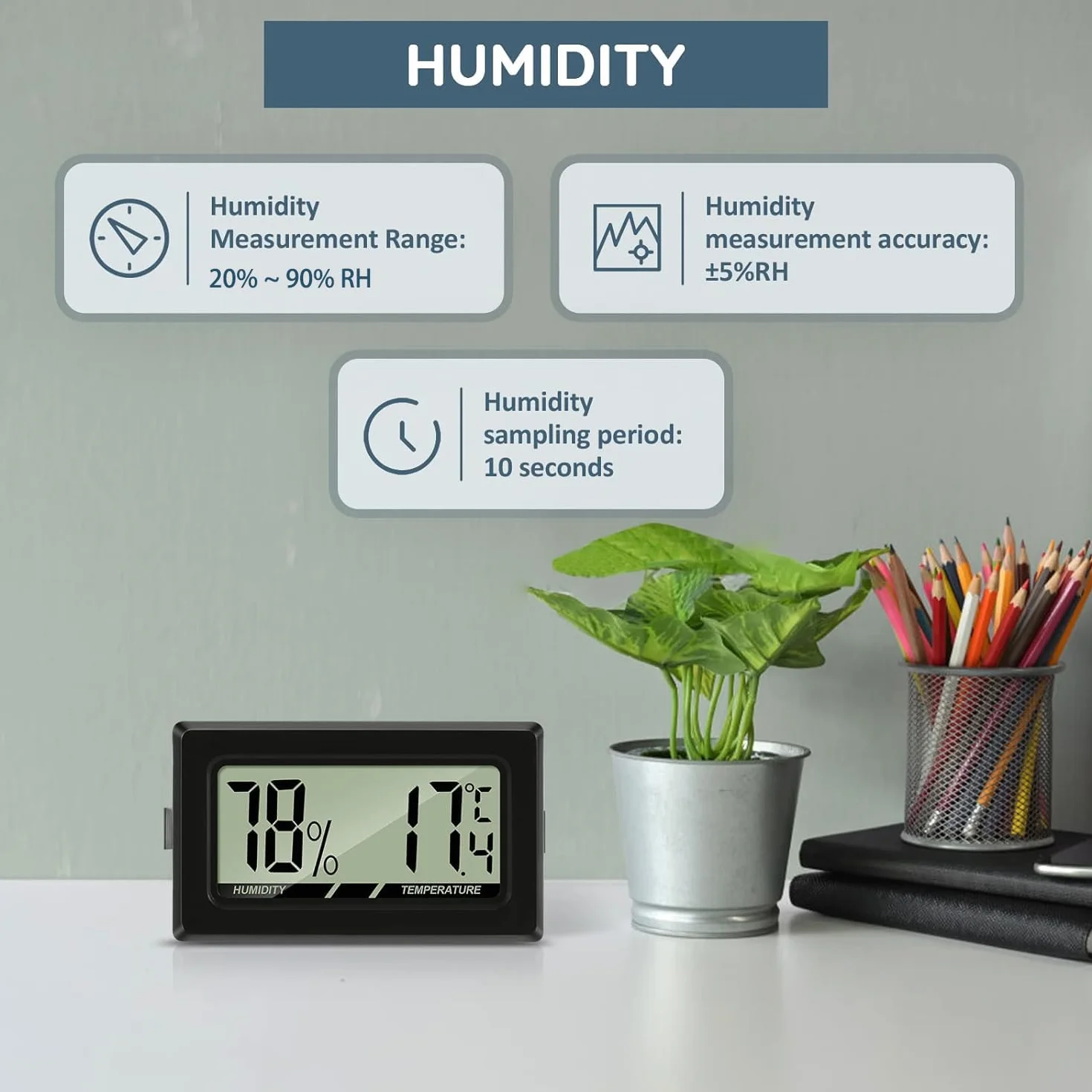 Thlevel Mini Termómetro Higrómetro Digital 8 PCS Sensor Temperatura Humedad para Interior Exterior