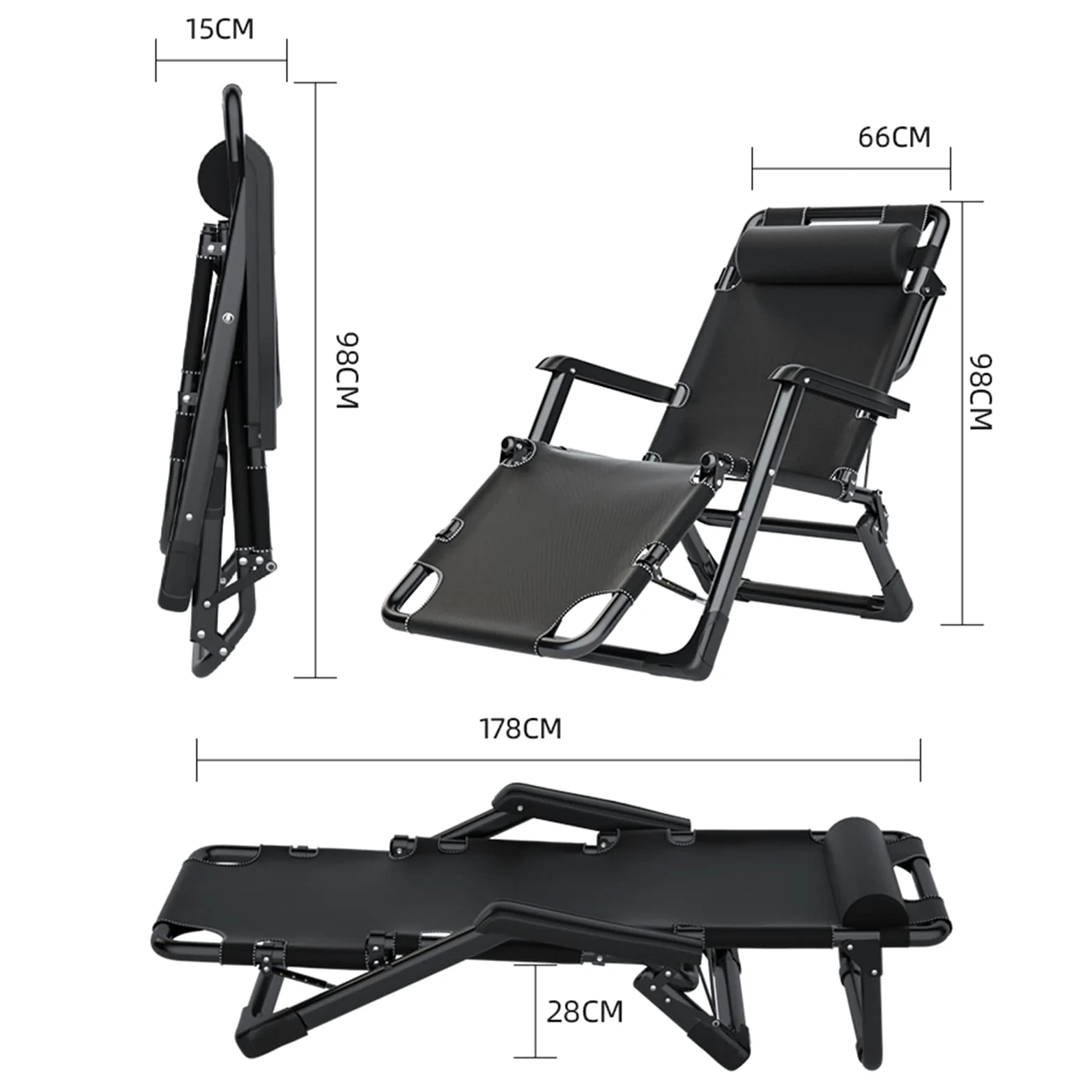 Silla de Gravedad Cero, sillón Acolchado para Exteriores, sillón reclinable de Gravedad Cero, sillón reclinable para Exteriores, Resistente y cómodo, soporta hasta 200 kg (Color: A, tamaño: