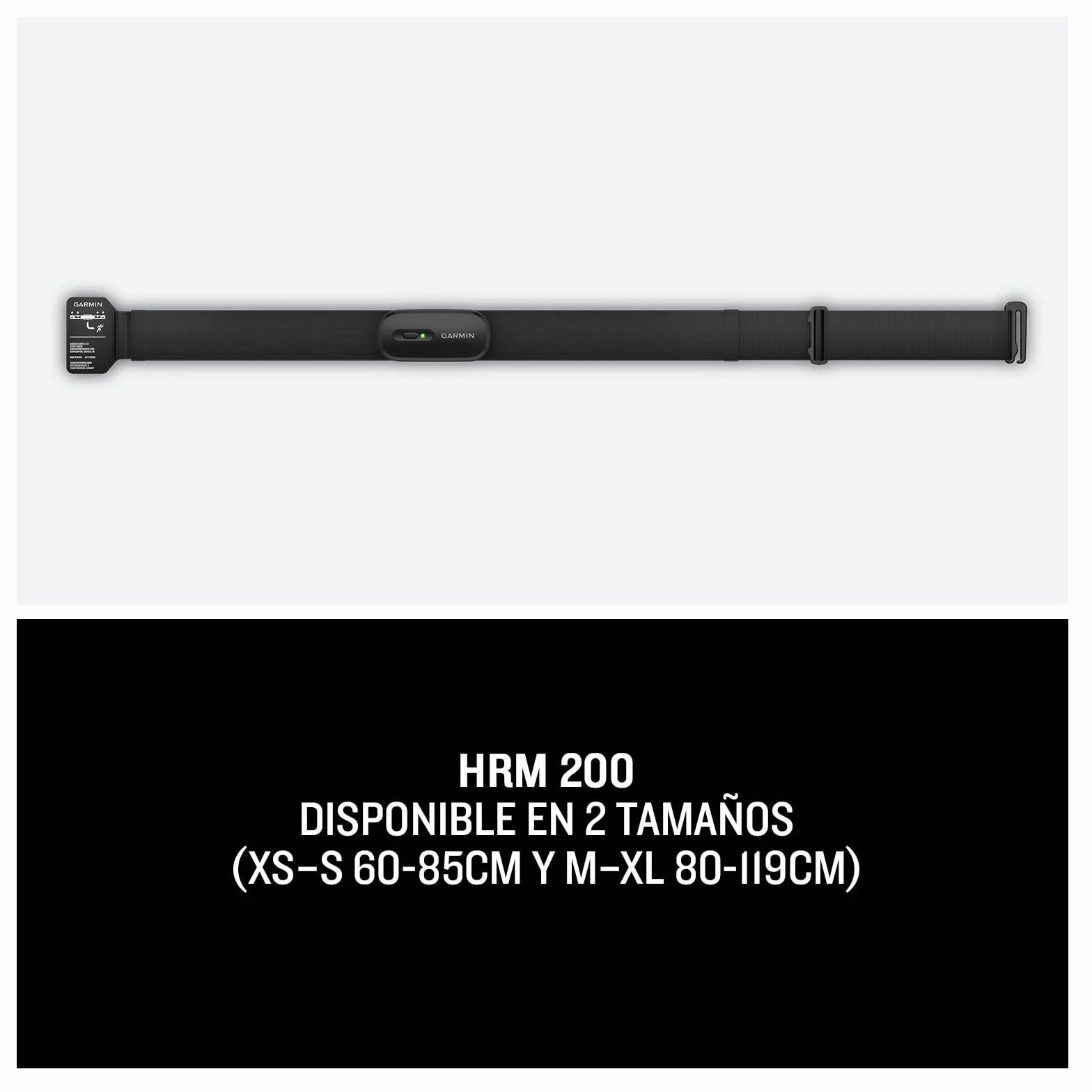 Garmin HRM-200 Monitor de Frecuencia Cardíaca Resistente al Agua Correa Lavable Ajustable Talla M-XL
