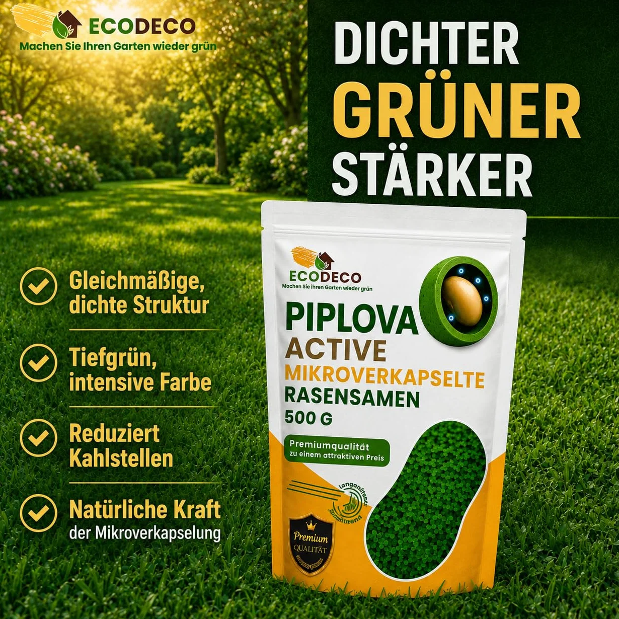 Semillas Césped Trébol Enano 500g (200m²) - Blanco Microtrébol Tapizante Resistente para Jardín
