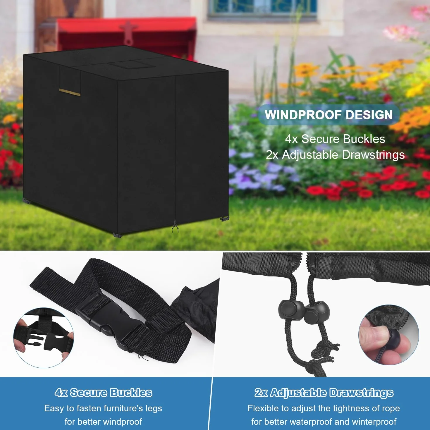 VANSHEIM Cubierta Depósito de Agua 120x80x100cm Impermeable Anti UV Cremallera