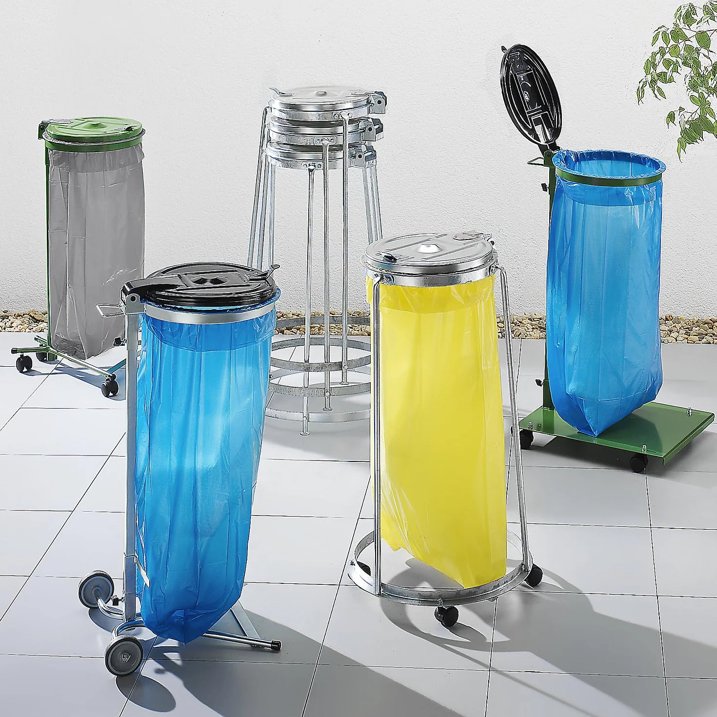 Kaiserkraft Soporte para bolsas de basura bastidor fijo 120 l
