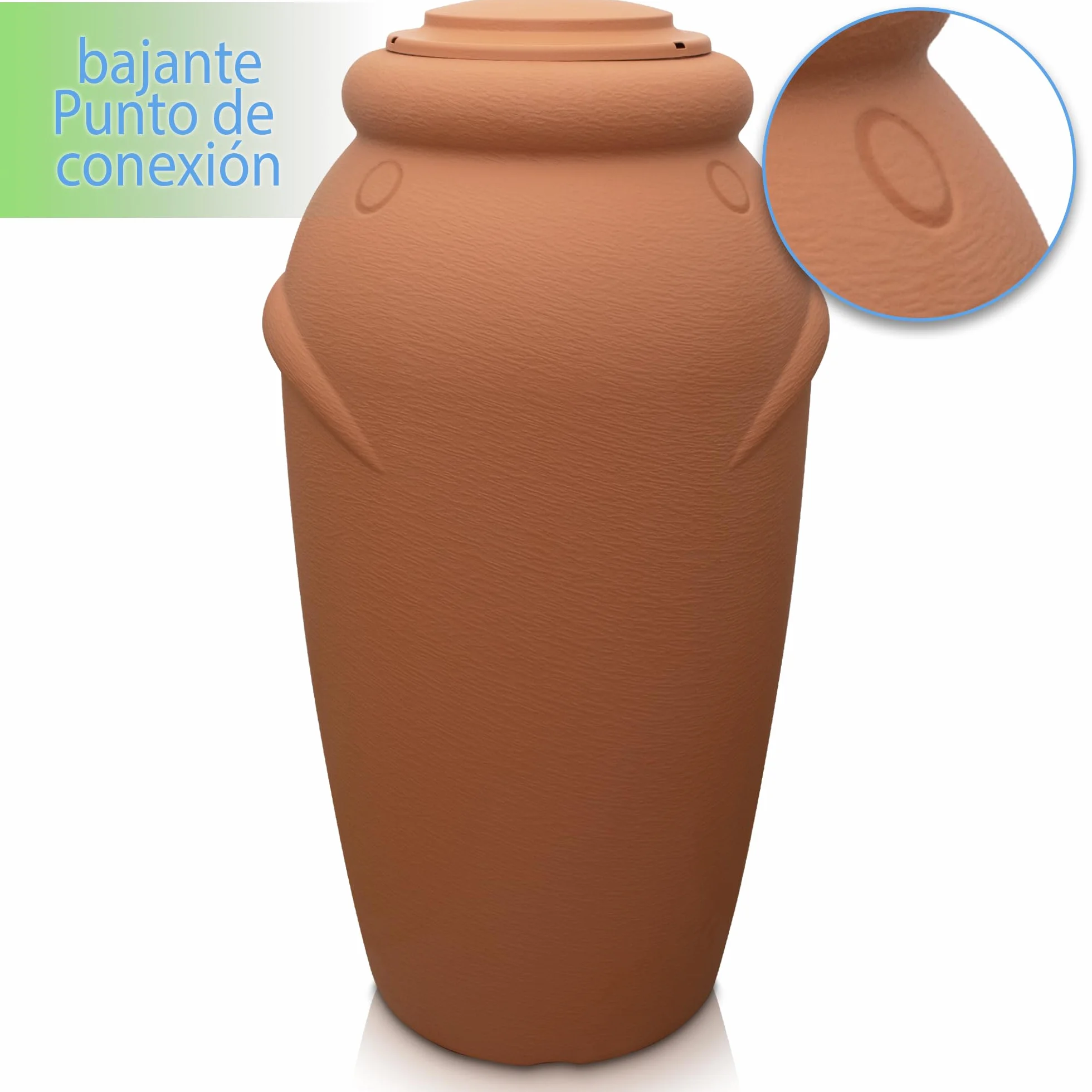 YourCasa Deposito Agua Lluvia 210 litros Barril Lluvia Resistente Heladas Plastico Grifo Terracota