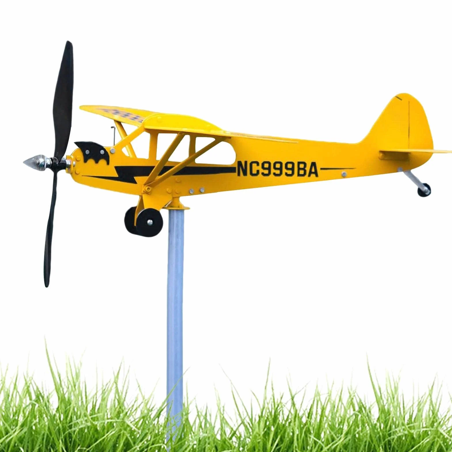 Veleta de Avión Hecha a Mano Piper J3 Cub Metal Decoración para Amantes de Vuelos
