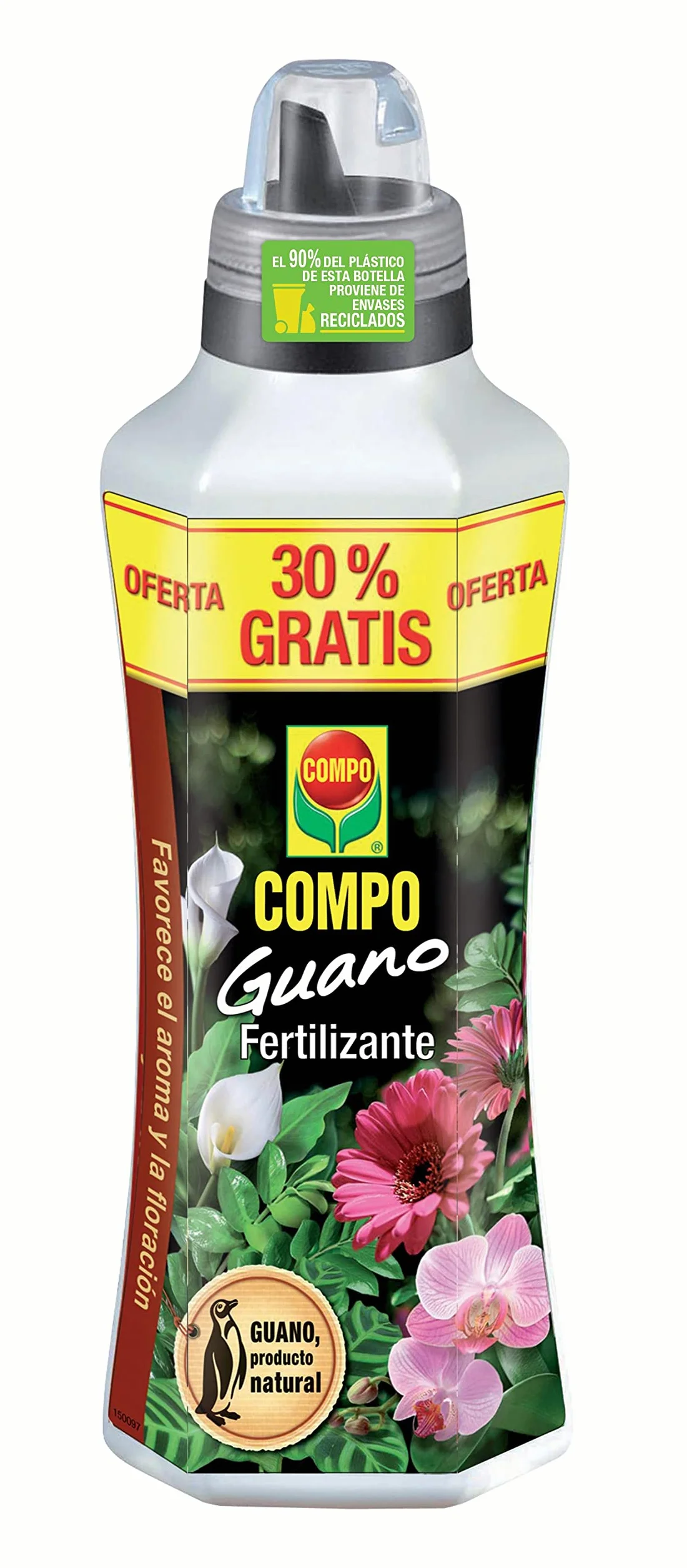 COMPO Fertilizante con guano para plantas de interior, 1 L
