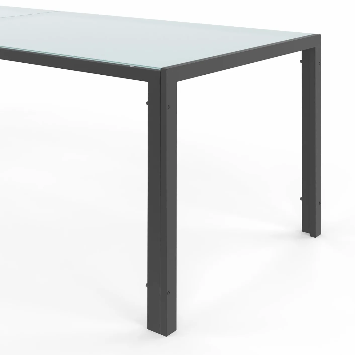 Salón de jardín Madrid Mesa 150 cm 6 sillas apilables Gris Antracita