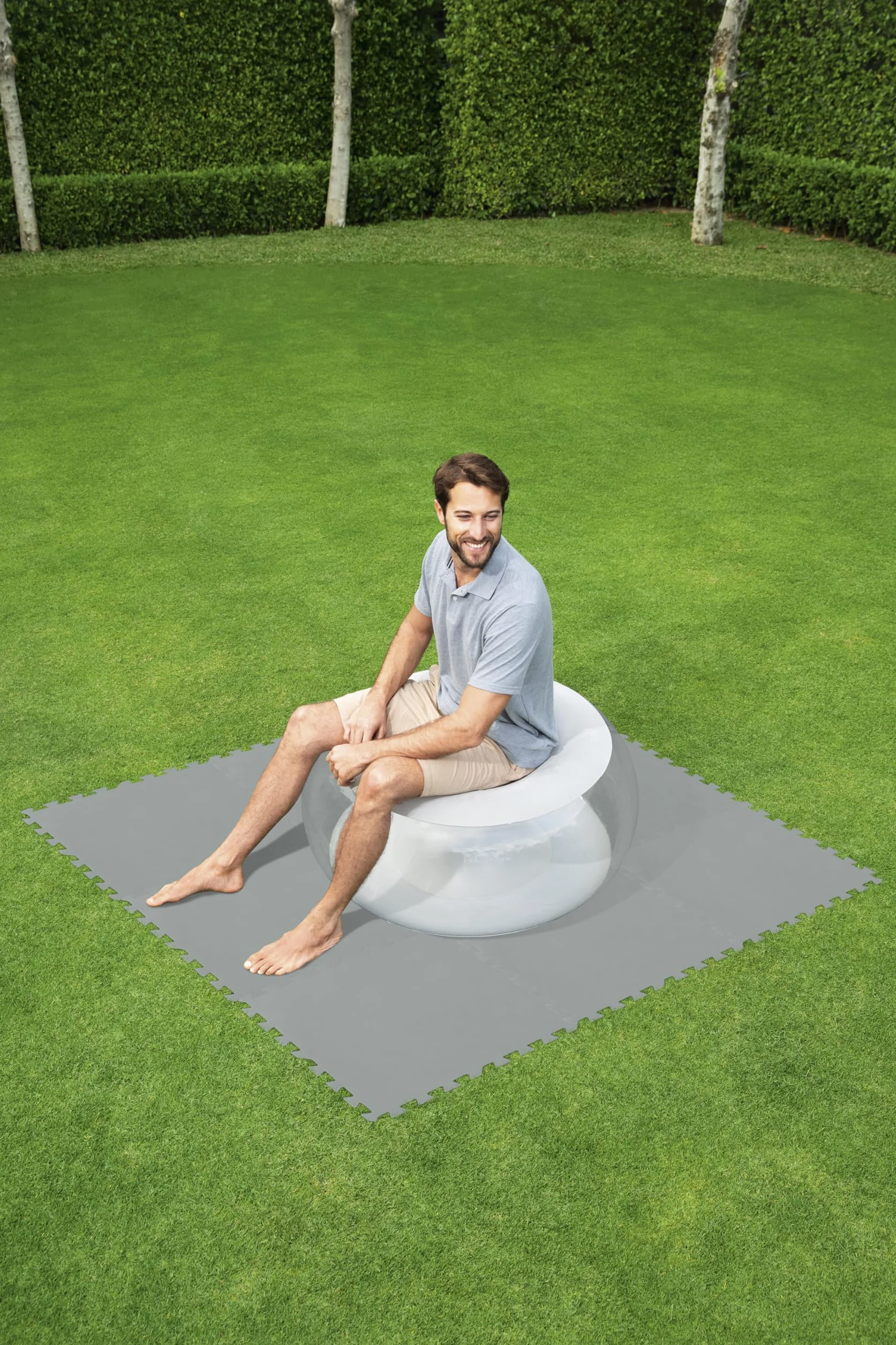 BESTWAY Protector de Suelo para Piscina SPA 9 Láminas 50x50 cm Gris