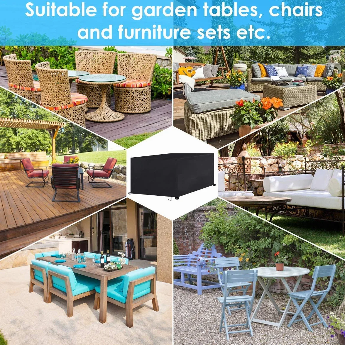 Cubierta Impermeable para Caja de Almacenamiento de Jardín 123x62x55cm Negro