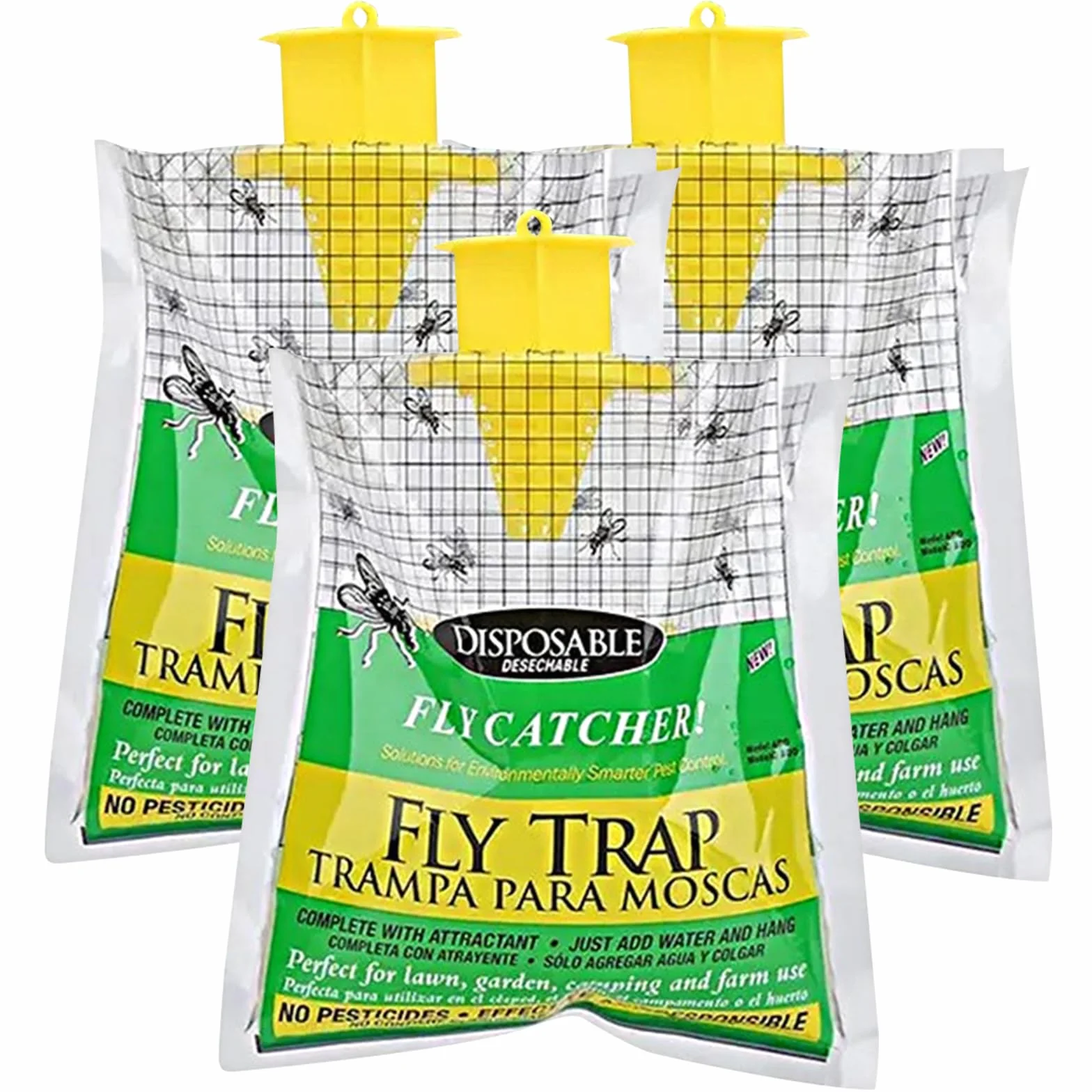 Trampa para Moscas con 3X Cebos, Atrapa Moscas Fruta Exterior Hogar