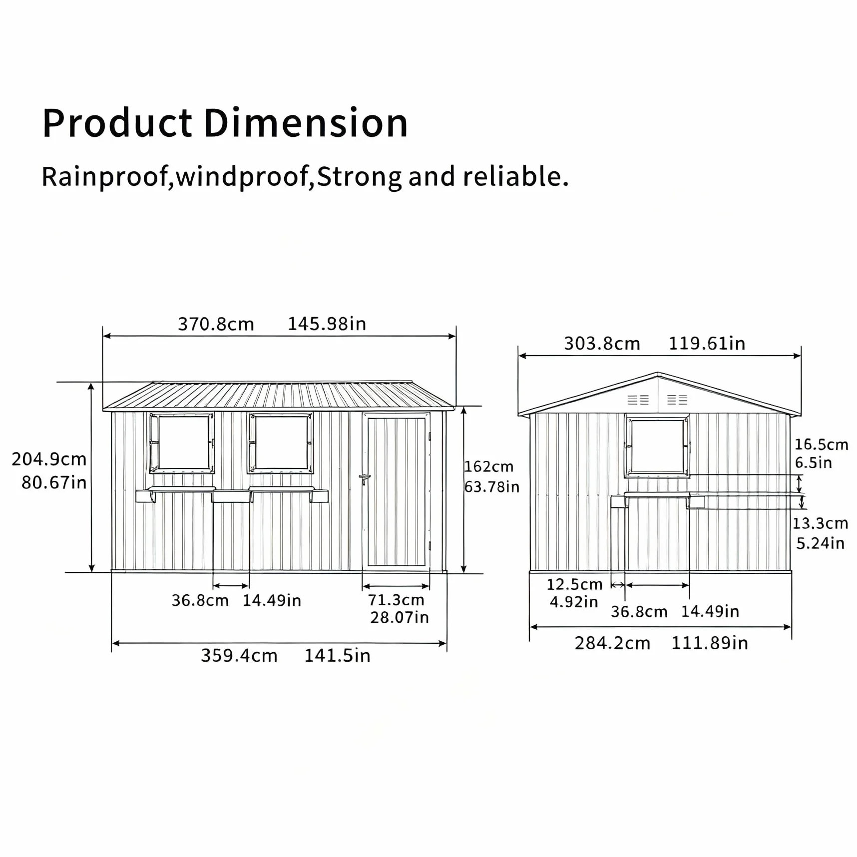 Caseta de jardín acero galvanizado 10,21 m² 3 ventanas puertas dobles cerradura estante flores impermeable gris antracita