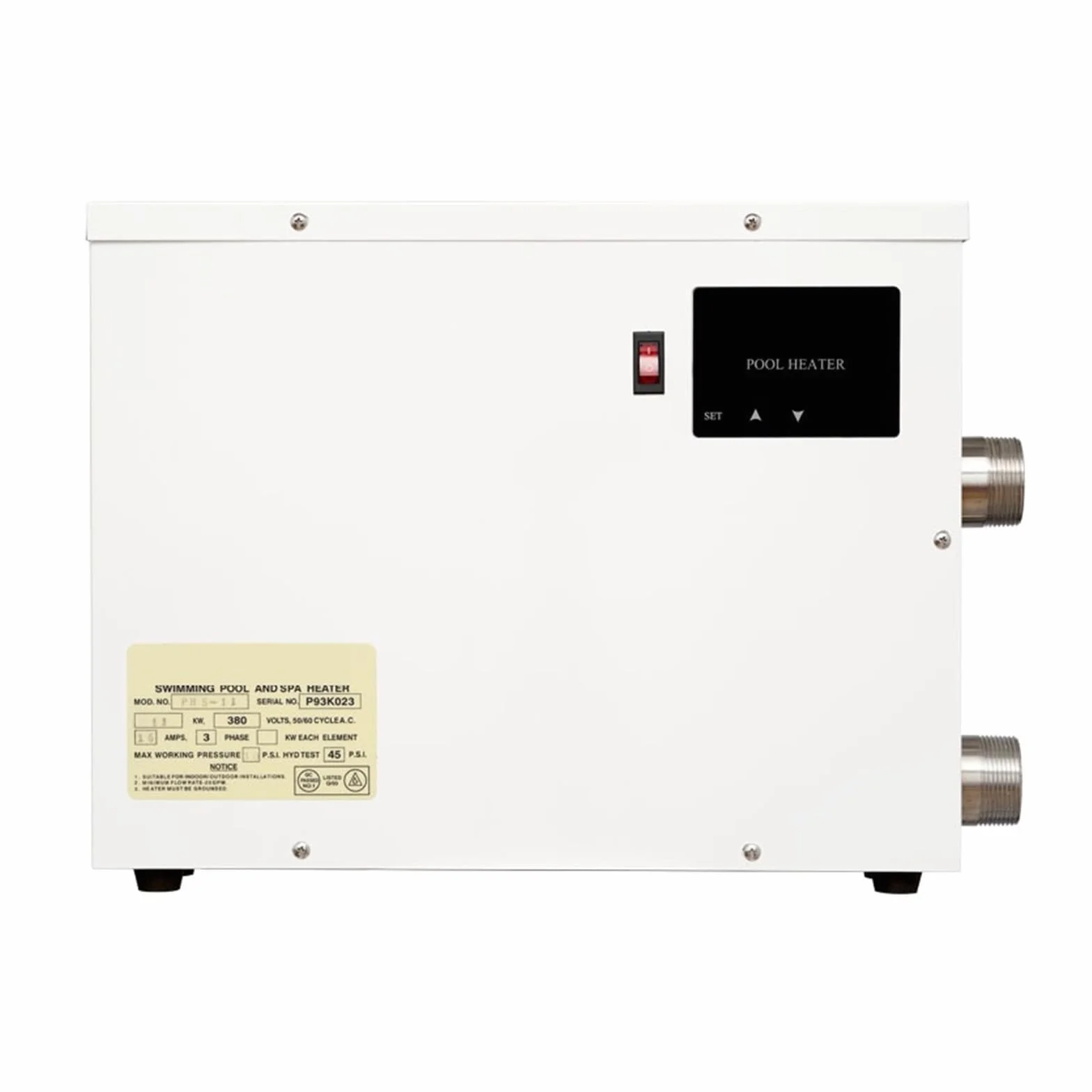 Bomba de Calor para Piscina 15 kW con Pantalla táctil Digital, Calentador de Agua eléctrico