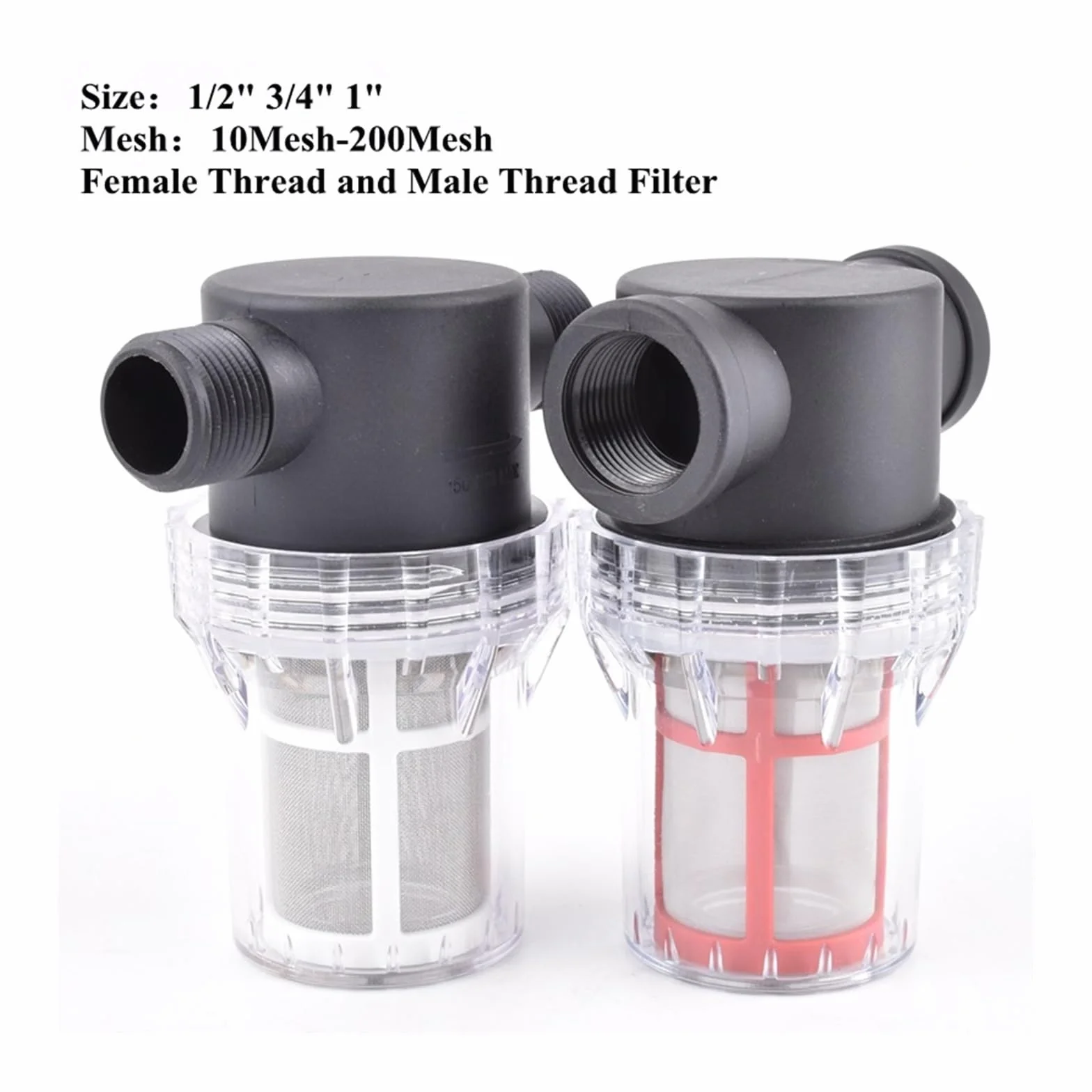 Colador de bomba de agua Filtro de riego for jardín, colador agua impureza, 1 ud