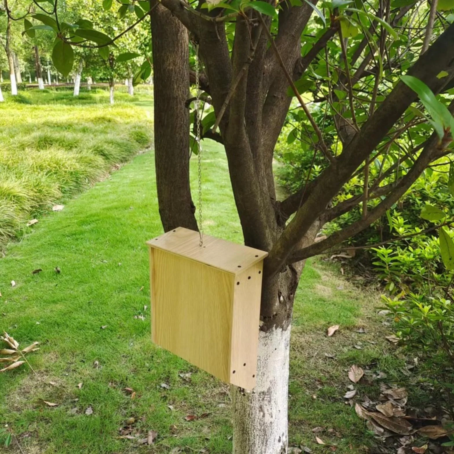 Casas de murciélago de Madera para Exteriores, Gran Caja de murciélagos Pesada, Refugio De Madera Maciza Casa Grande para Murciélagos con Techo Soportes De Protección Natural