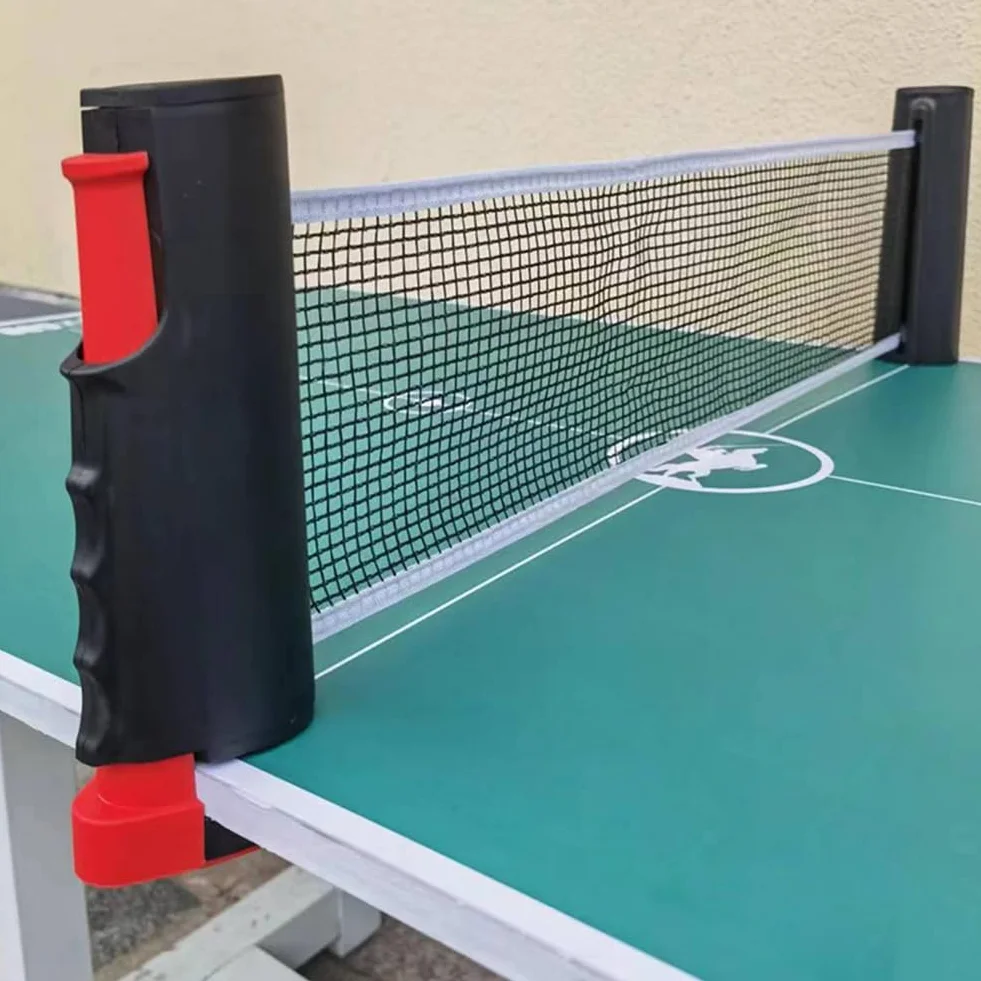 Helweet Red de Tenis de Mesa, Ping Pong Net, Soporte Telescópica 170cm, Negro