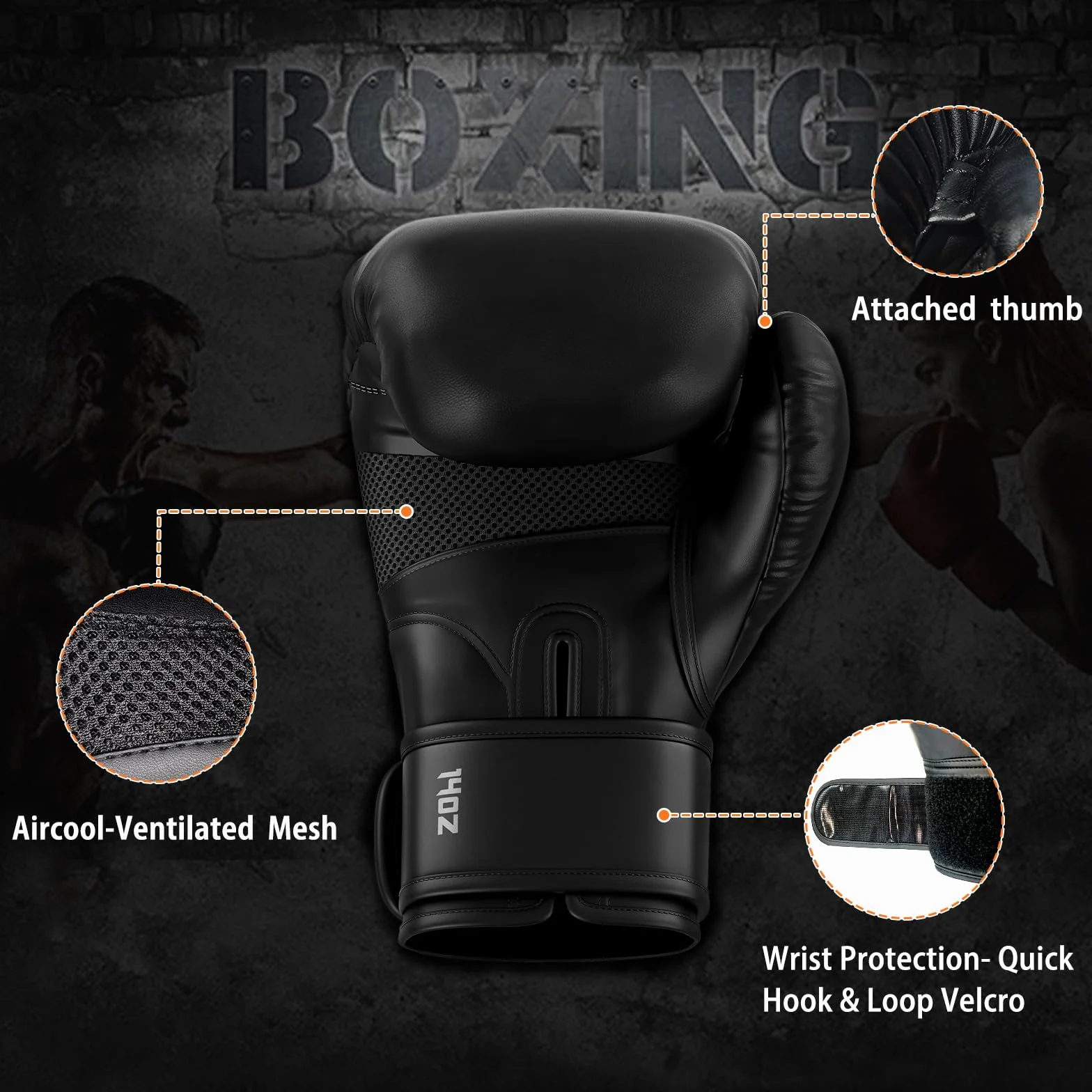 Dripex Guantes de Boxeo de Cuero para Entrenamiento Muay Thai Kickboxing MMA 8-16 oz