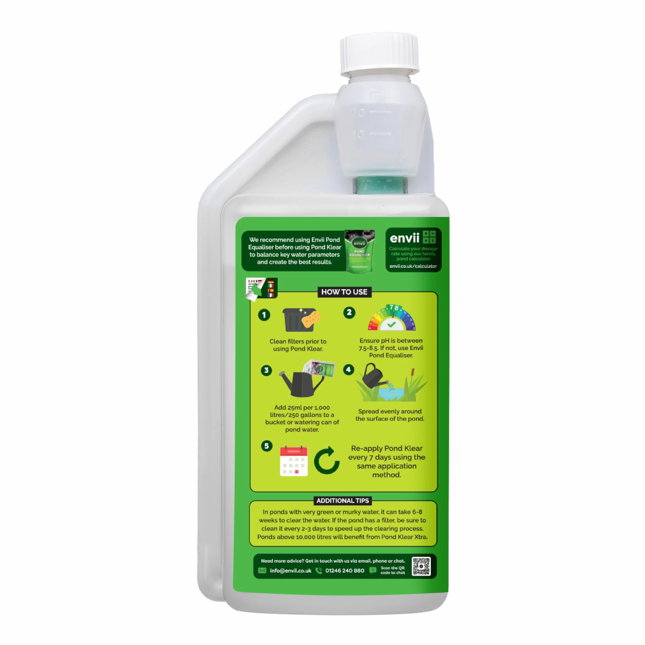 Envii Pond Klear Natural Tratamiento Agua Estanque 1L 40.000 litros
