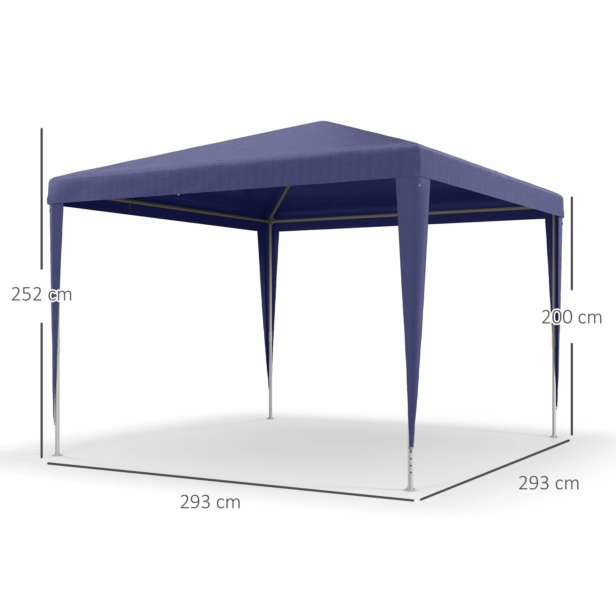 Outsunny Carpa Desmontable 3x3 m Cenador Pabellón de Jardín con 4 Orificios de Drenaje y Marco de Acero Anti-UV Gazebo para Terraza Patio Exterior Camping Azul