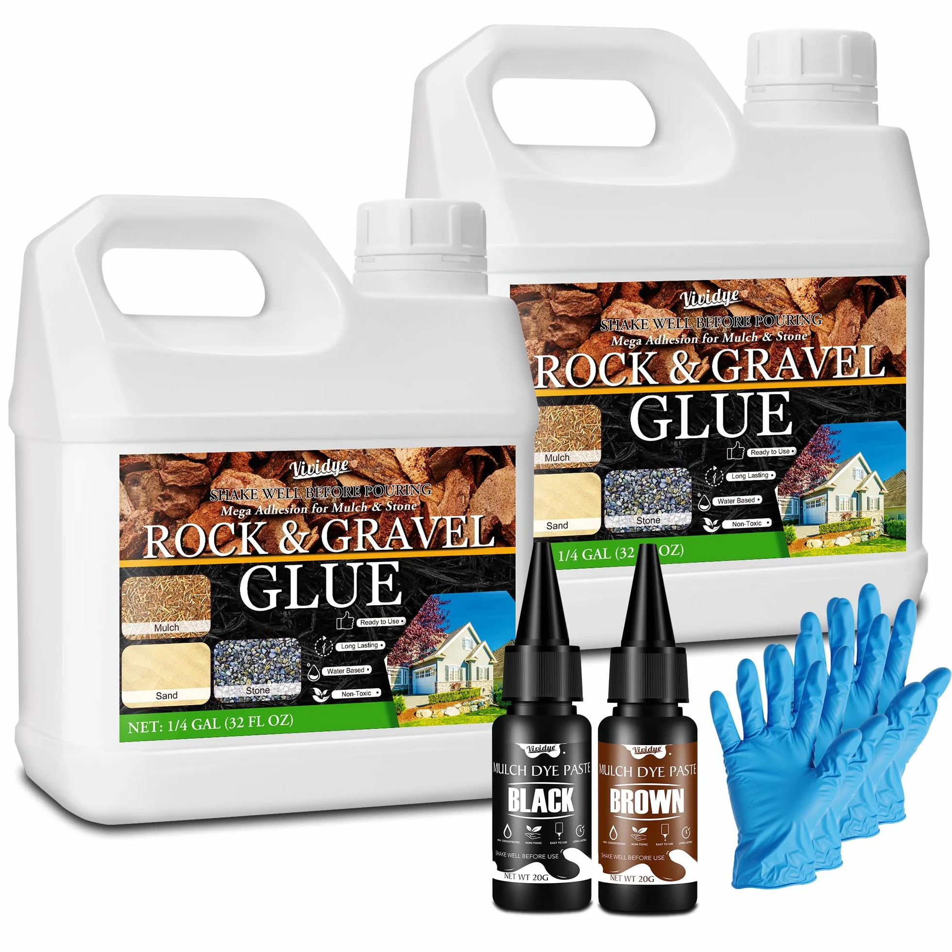 Aglutinante de Grava 2L Adhesivo Piedras 3 Colores Transparente Negro Marrón Uerte Estabilizador de Grava No Tóxico