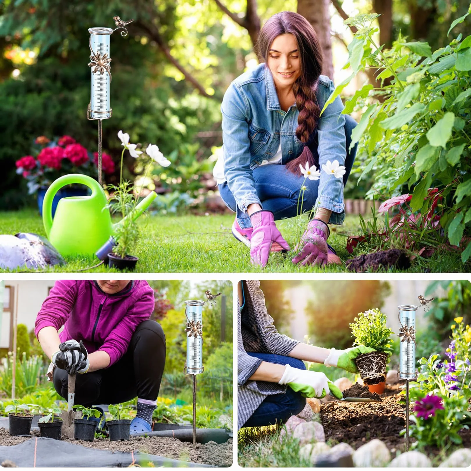 Pluviómetro Exterior con Escala para Medir Precipitaciones Jardinería