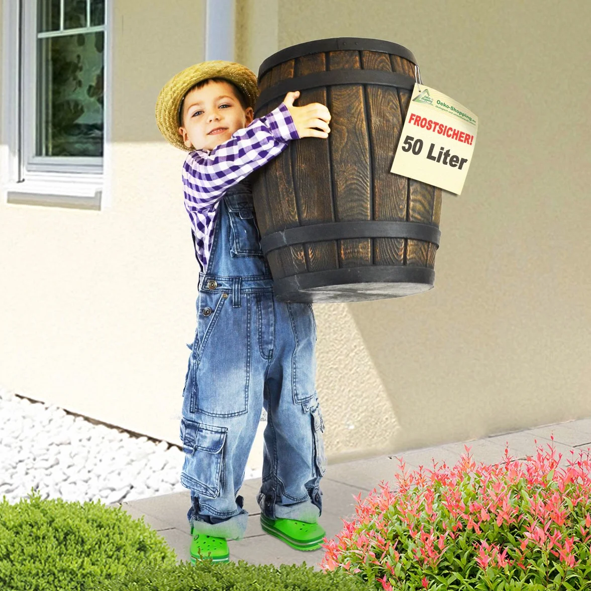 Barril de Lluvia de Madera auténtica 50l