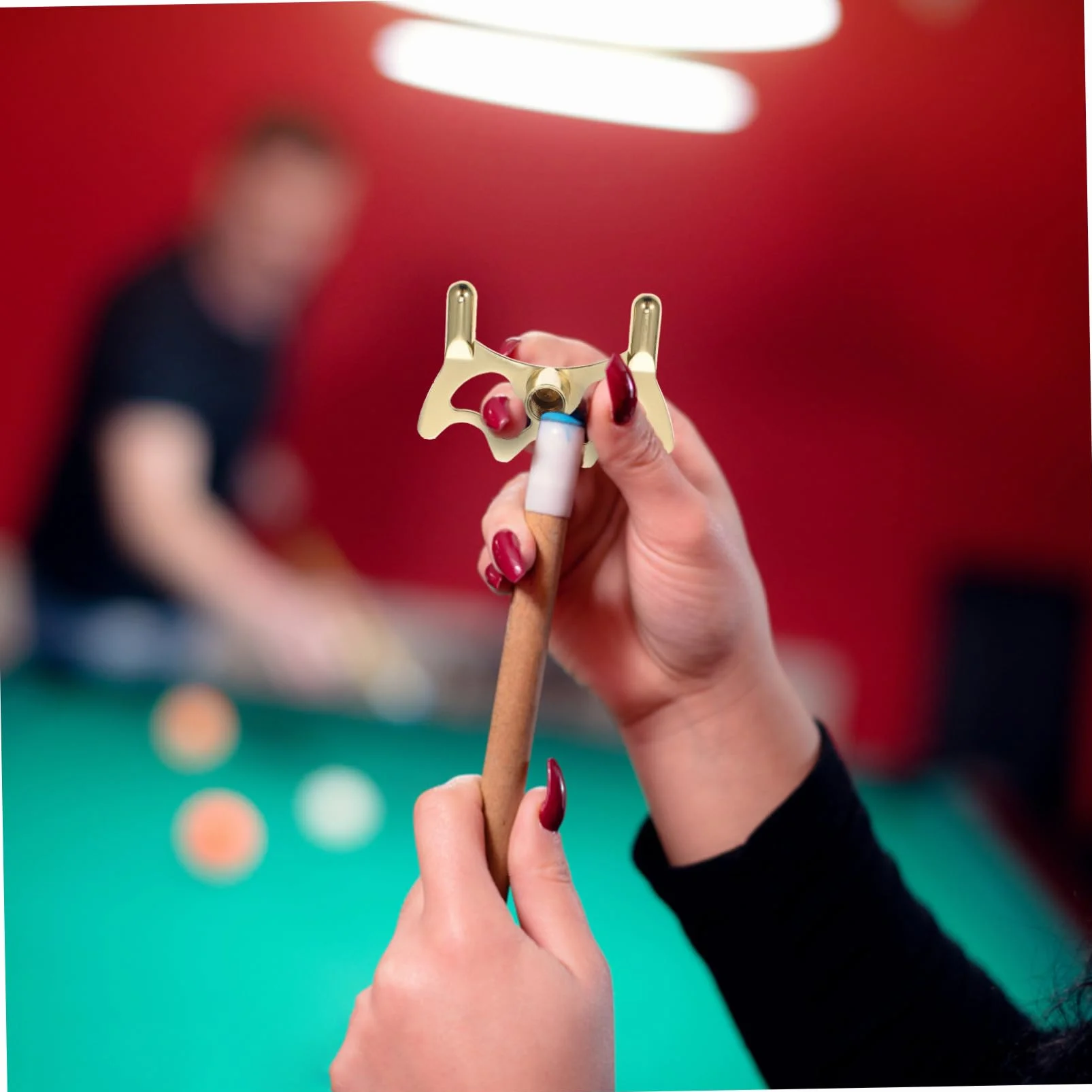 Mikikit Soporte para Tacos de Billar Metálico Puente Ajustable Ligero para Snooker y Pool