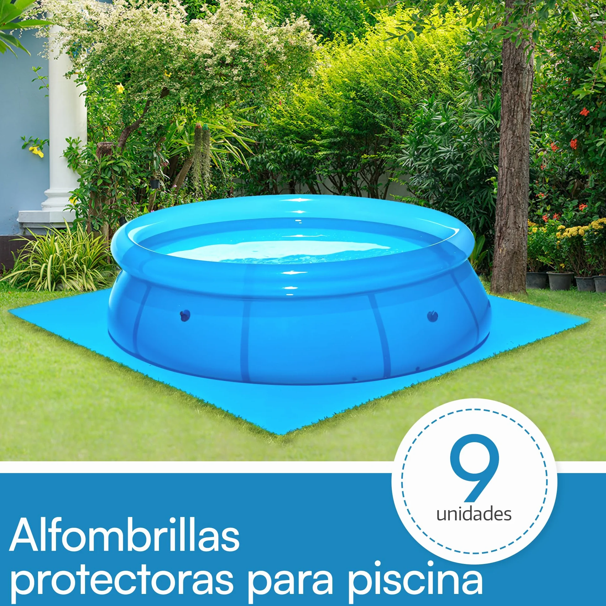 Meisterhome® Alfombrillas para piscina 50x50 cm 2,25 m² 9 unidades