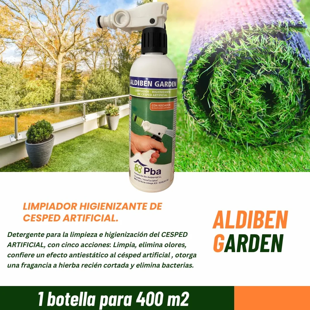 Higienizador para Césped Artificial Concentrado con Dosificador Automático Hasta 400m² Aroma a Hierba Recién Cortada