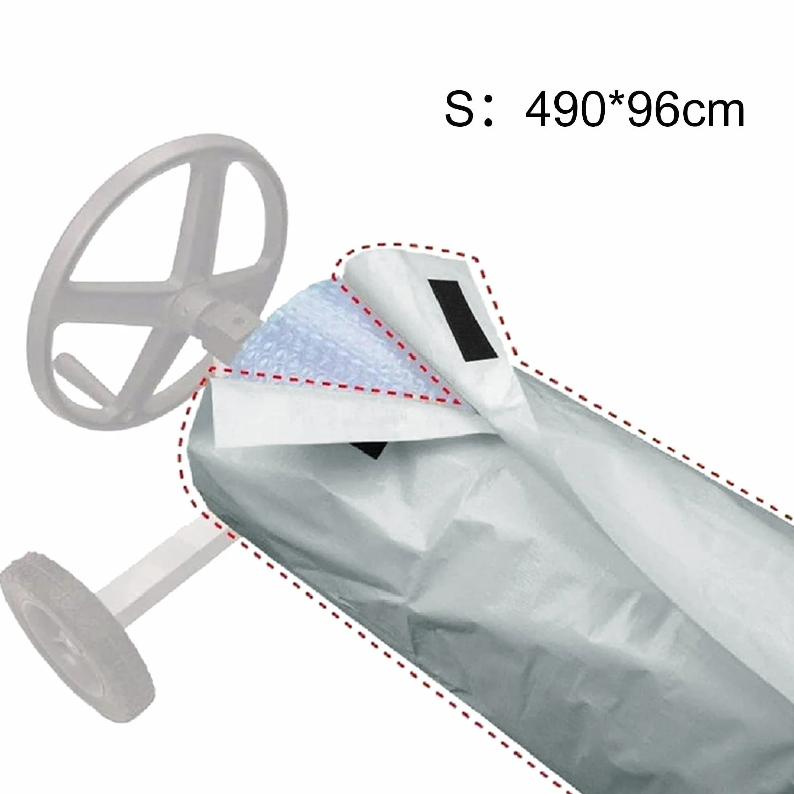 Rodillo protector manta solar piscina cubrir piscinas gris