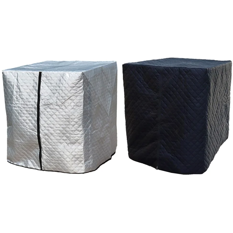 IBC - Cubierta protectora de invierno de 1000 L, con aislamiento térmico, tela Oxford, protección UV, para almacenamiento de contenedores de agua de lluvia, 120 x 100 x 116 cm (plata)
