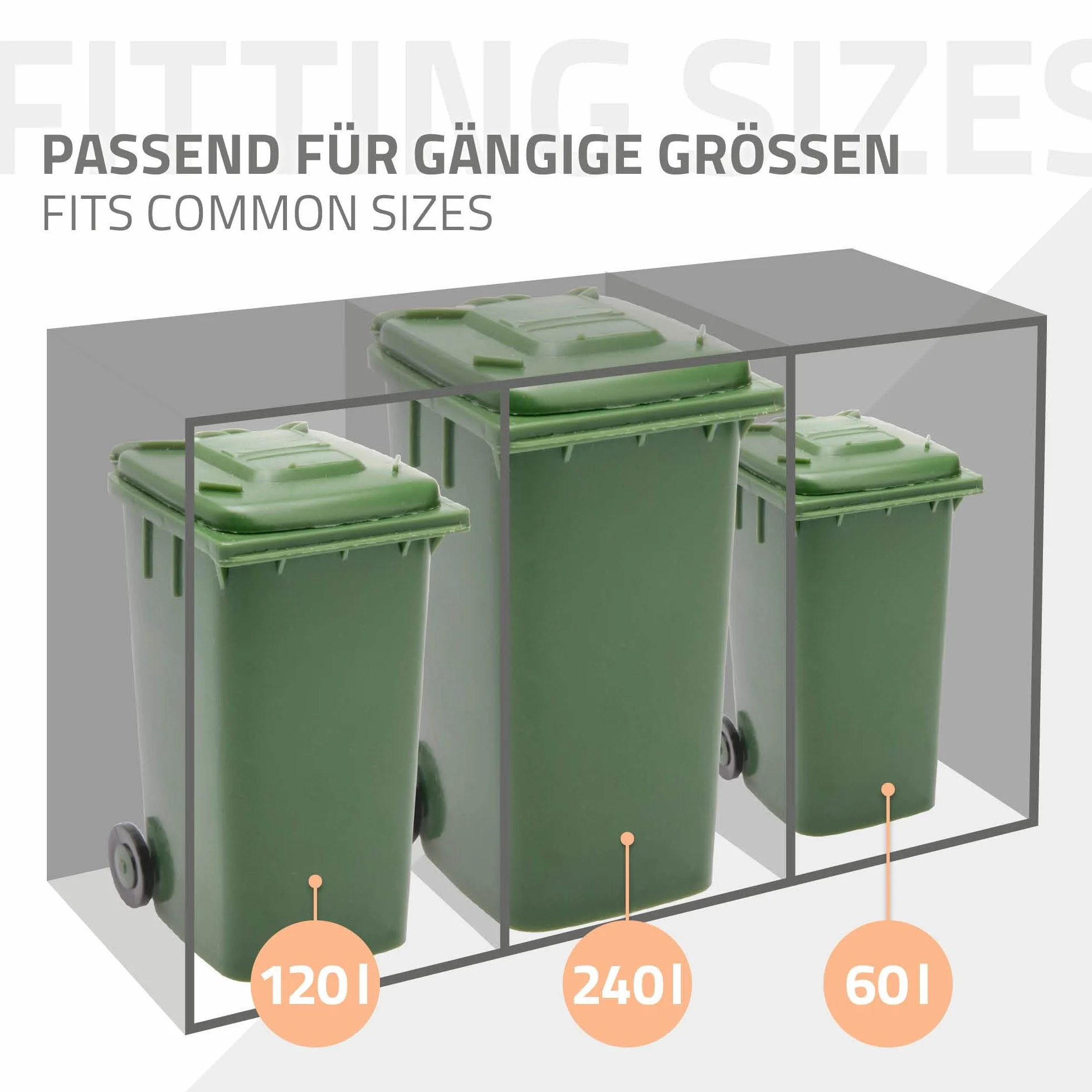 Cobertizo para Cubo de Basura 240L Antracita Aspecto Roble 68x80x116,3 cm Caseta de Acero para Jardín Exterior